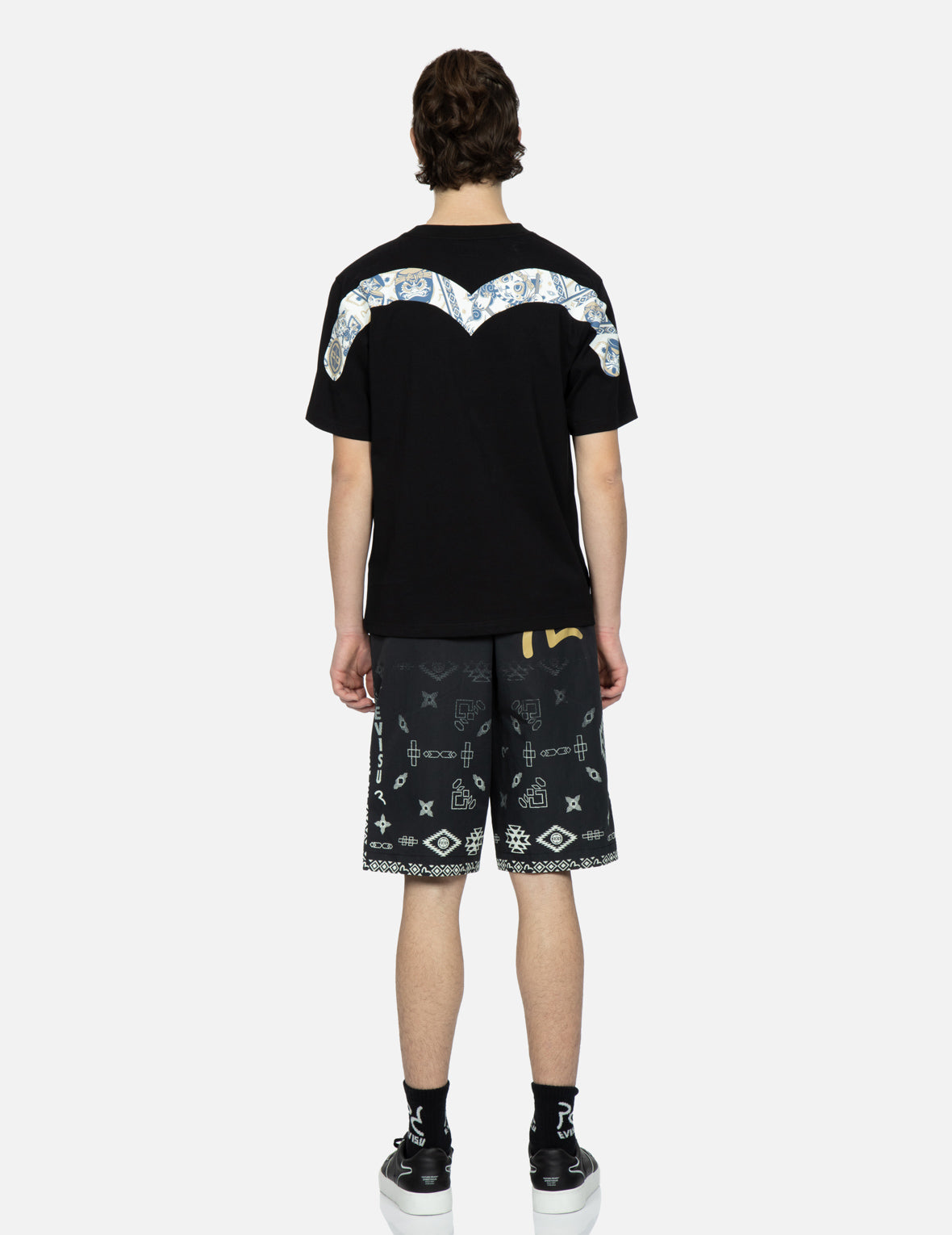 民族風圖案印花梭織短褲