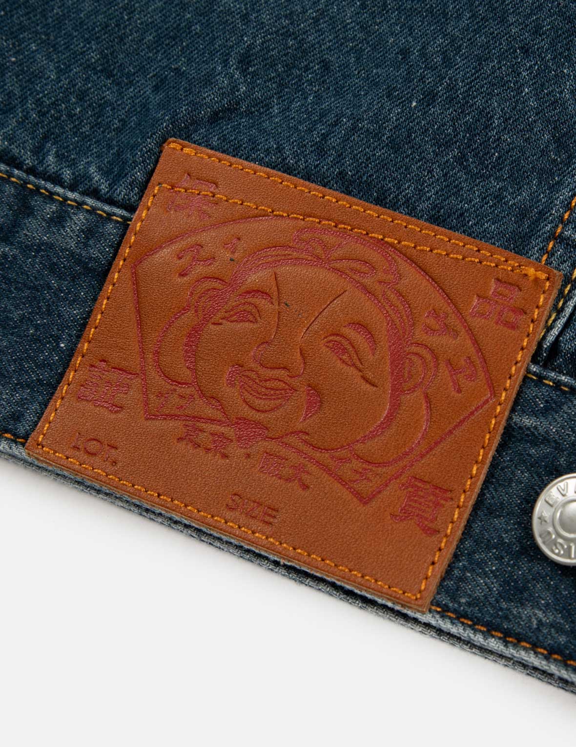 鑽石達摩和海鷗印花寬版牛仔外套