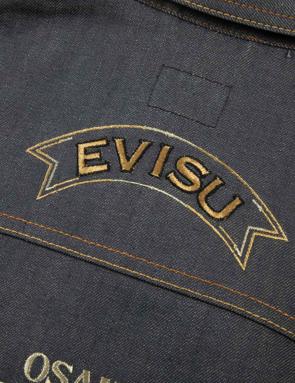 小海鷗與神奈川衝浪裡刺繡常規版型牛仔外套