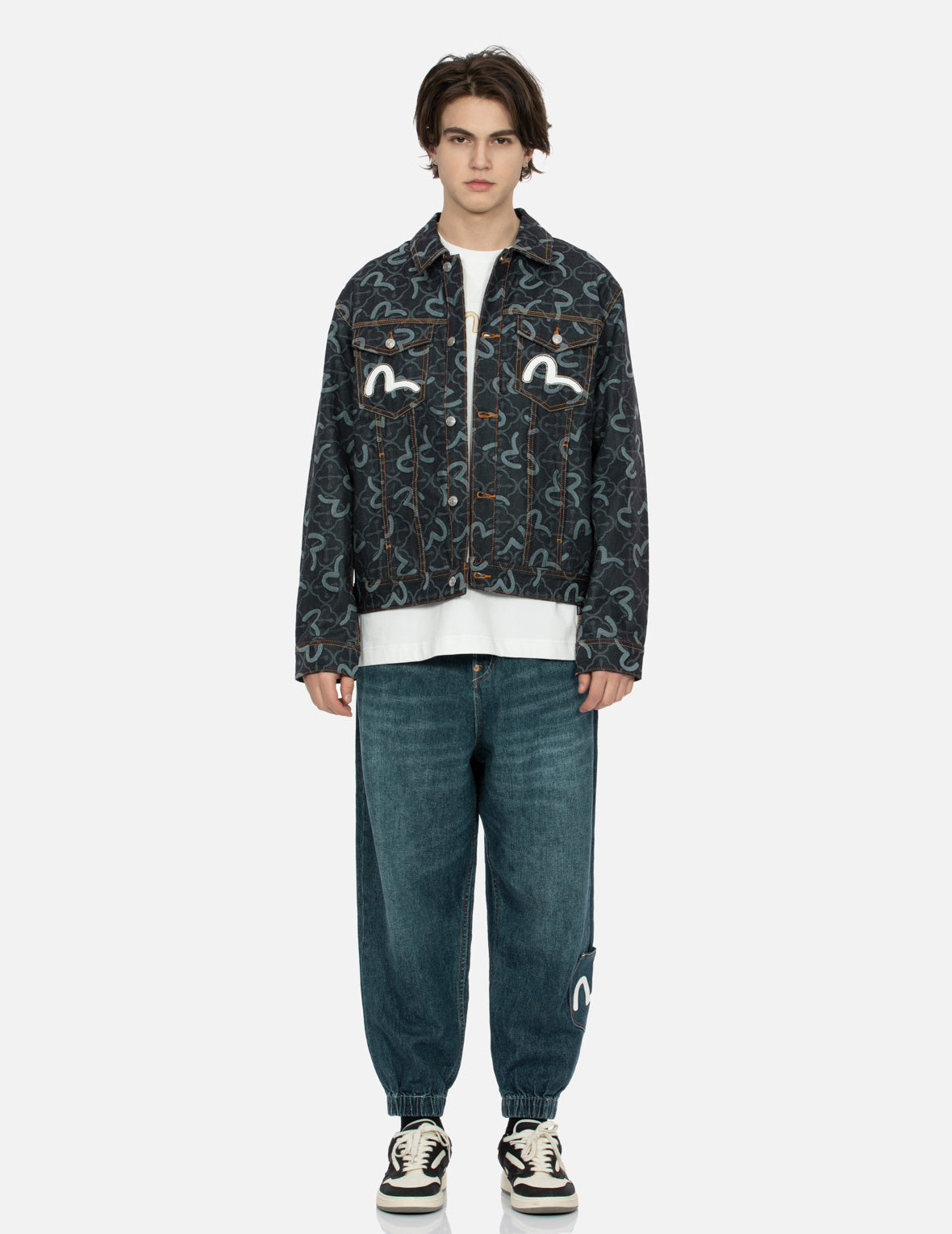 滿地海鷗與家花提花寬版休閒牛仔外套