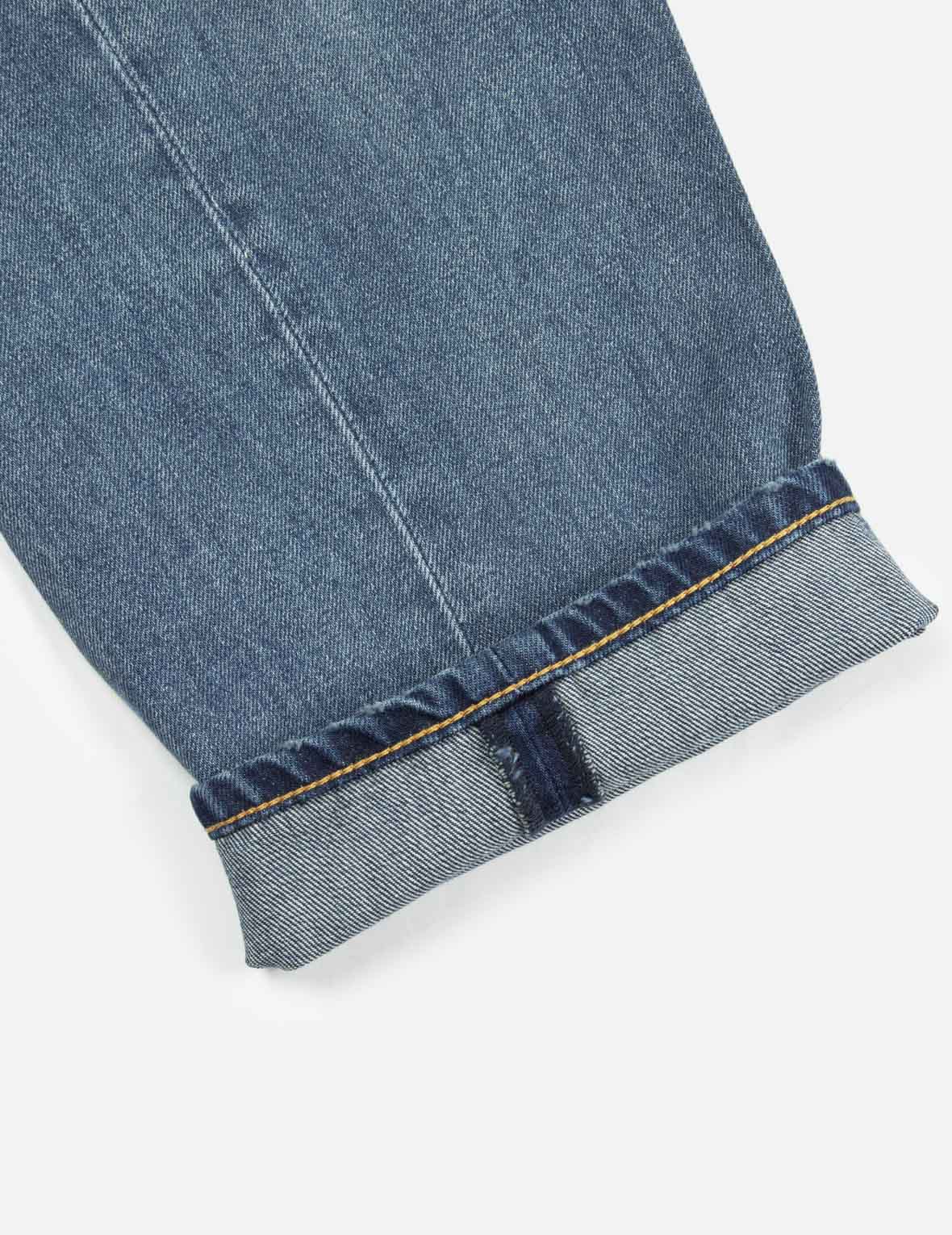 玩樂佛頭印花和海鷗刺繡立體版型牛仔褲