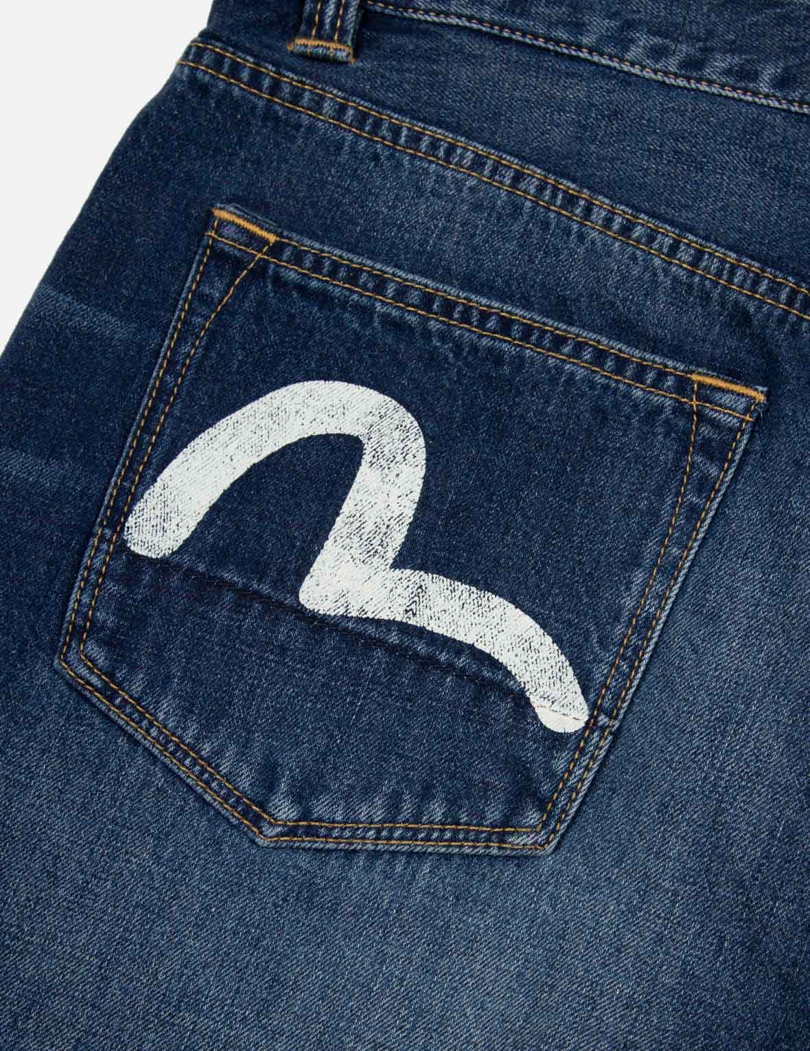 玩樂佛頭印花寬腳束口牛仔褲