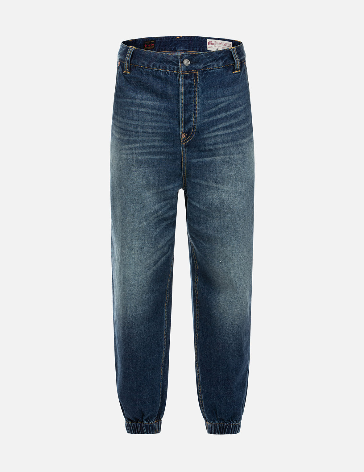 玩樂佛頭印花寬腳束口牛仔褲