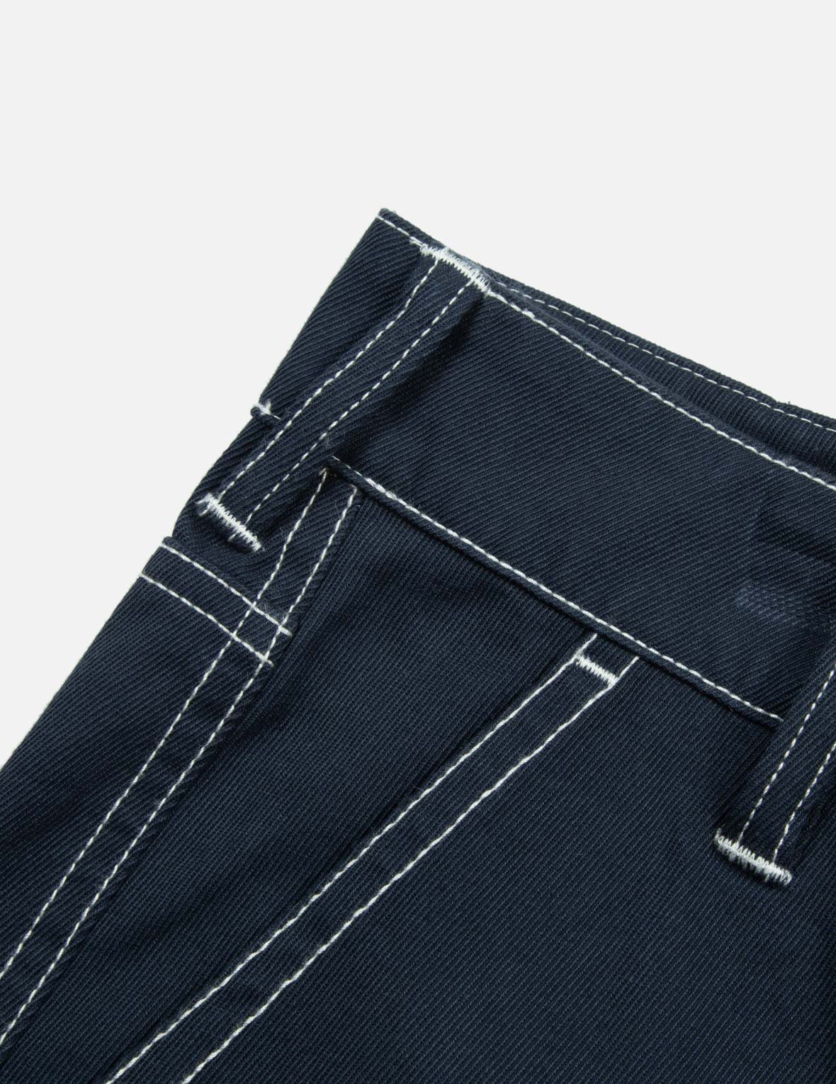 海鷗刺繡明線直筒工裝褲
