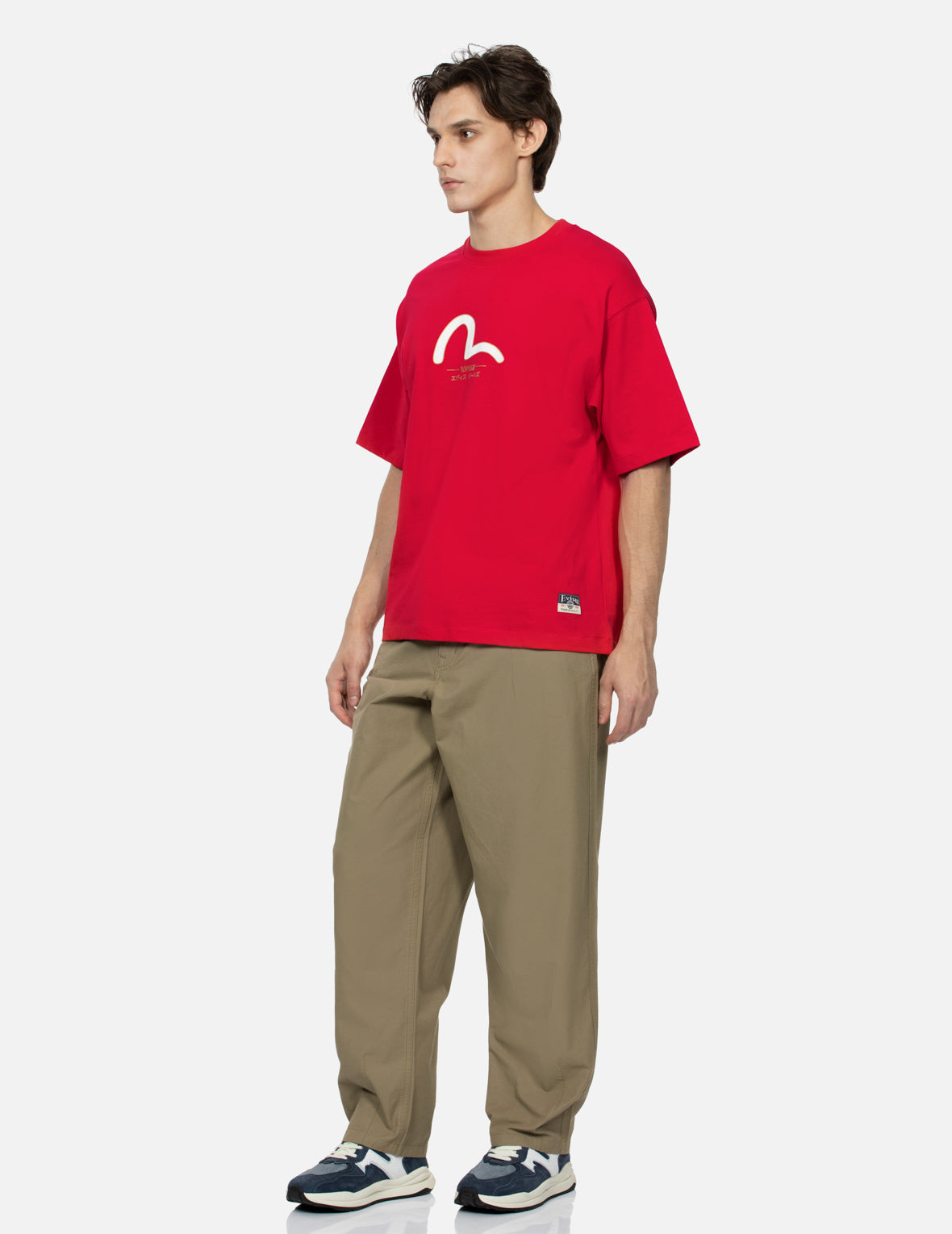 小海鷗刺繡寬版長褲