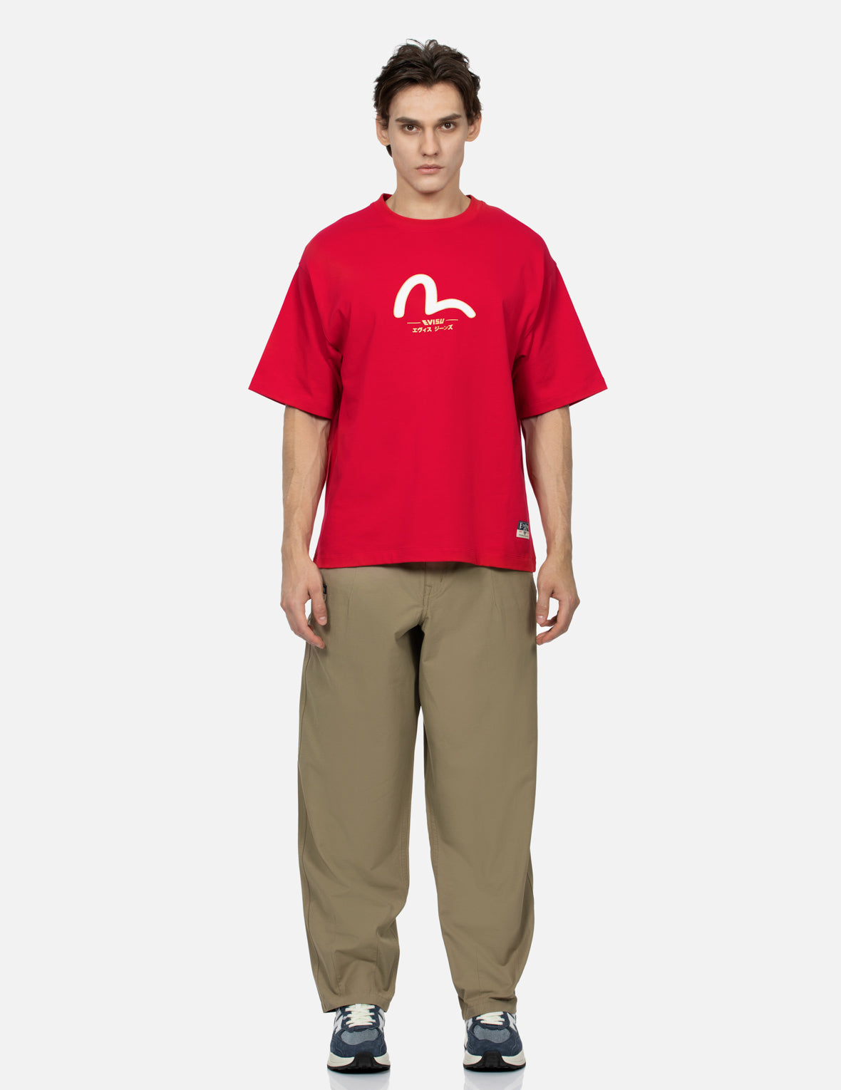 小海鷗刺繡寬版長褲