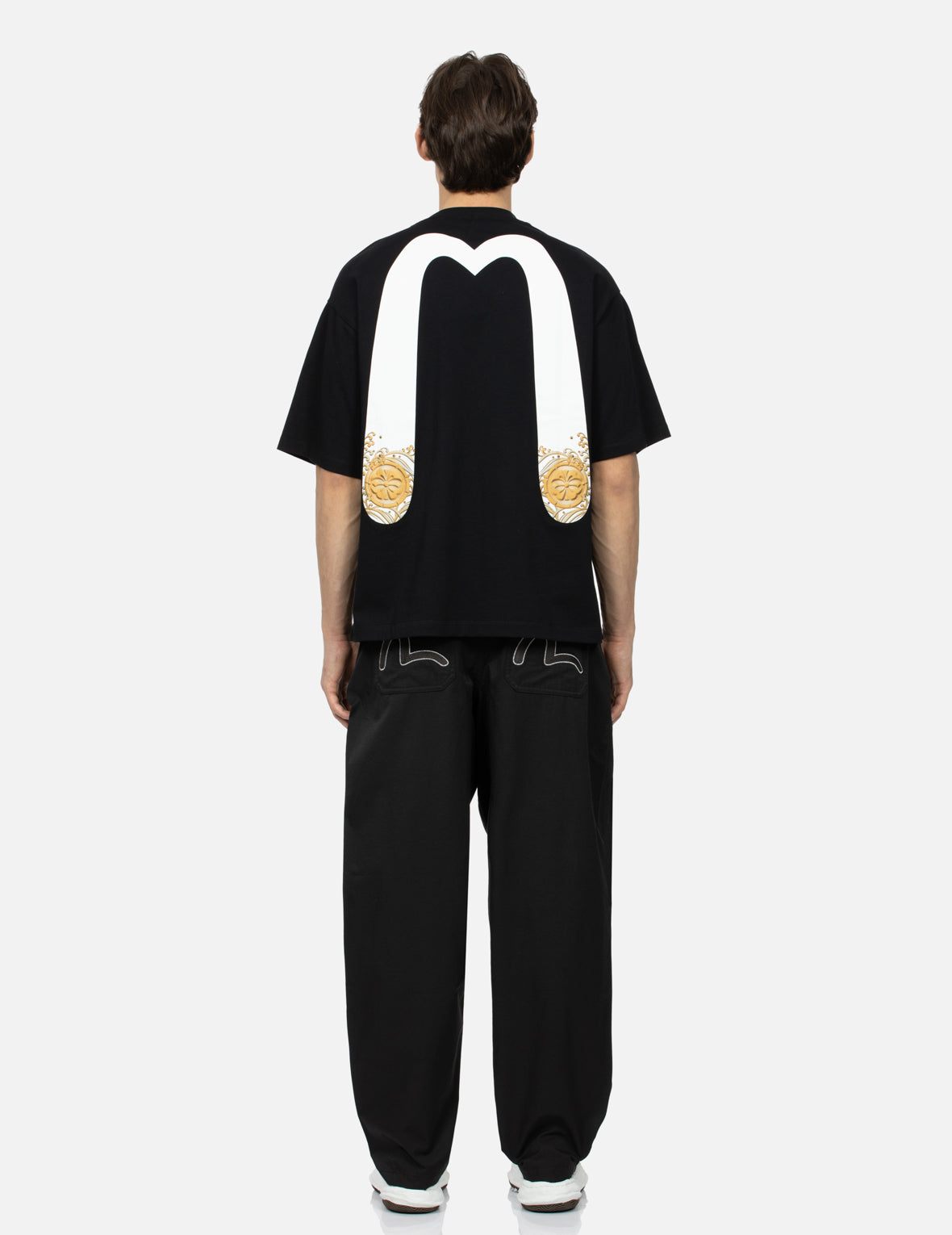 小海鷗刺繡寬版長褲