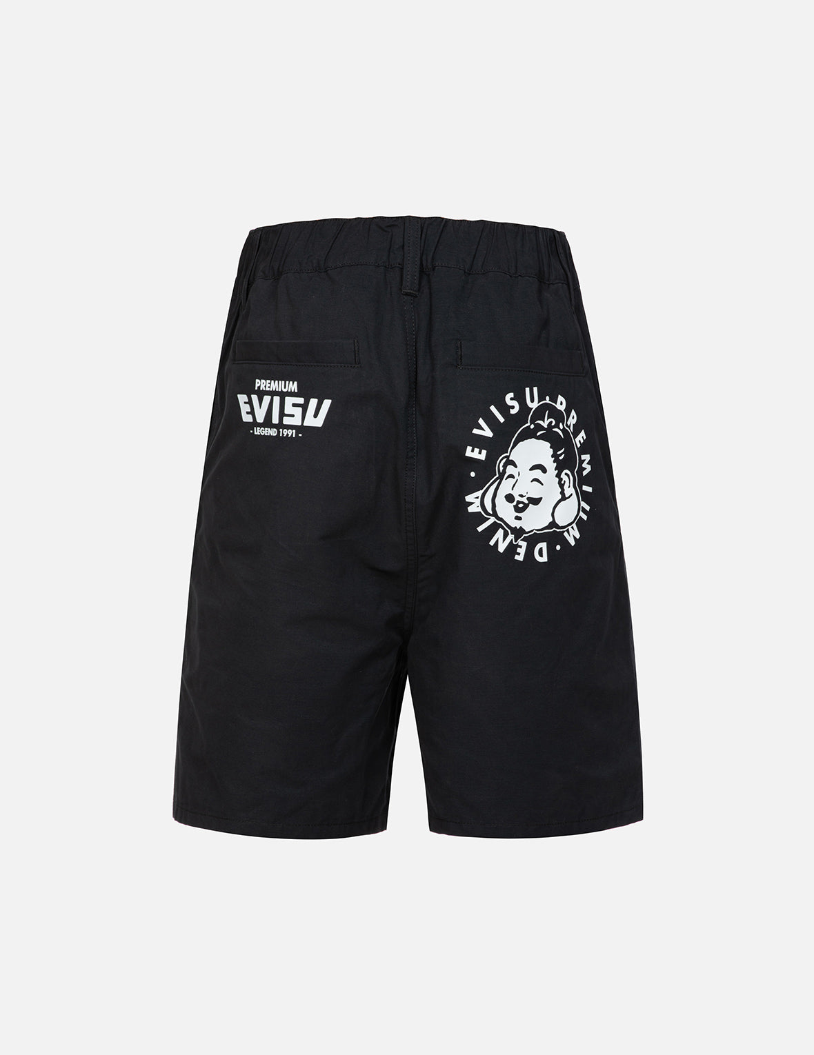 Playful Godhead Print Oversized Woven Shorts