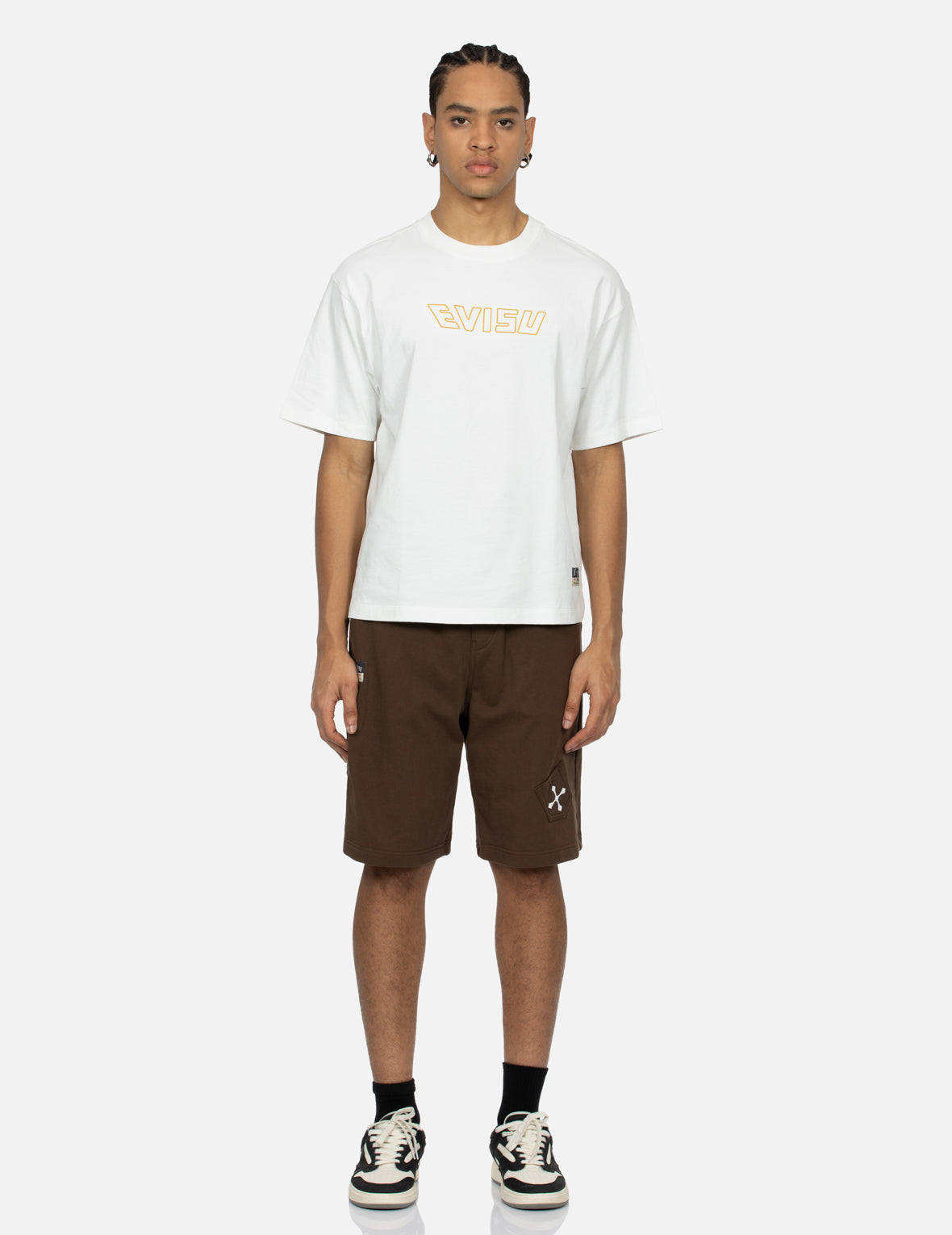 Multi-Pockets and Print Relax Fit Sweat Shorts