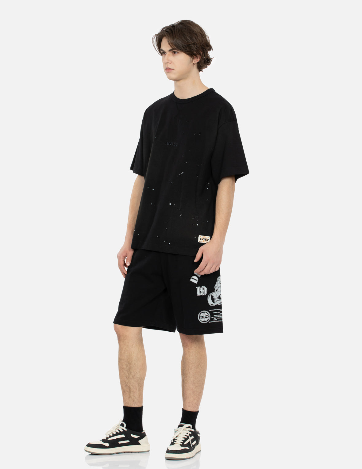 Godhead and Koinobori Reflective Print Relax Fit Sweat Shorts