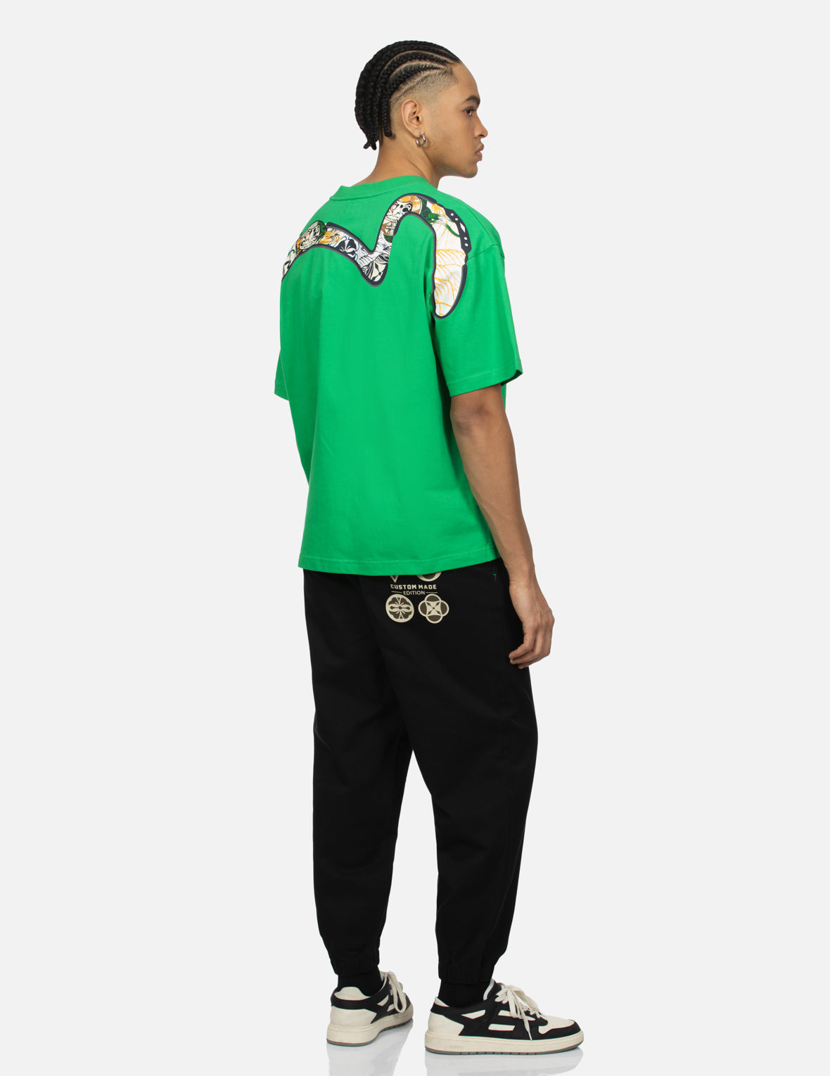 Multi-Hanafuda Daruma and Daicock Print Loose Fit T-shirt
