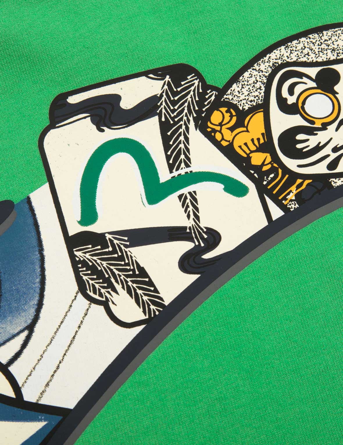 Multi-Hanafuda Daruma and Daicock Print Loose Fit T-shirt