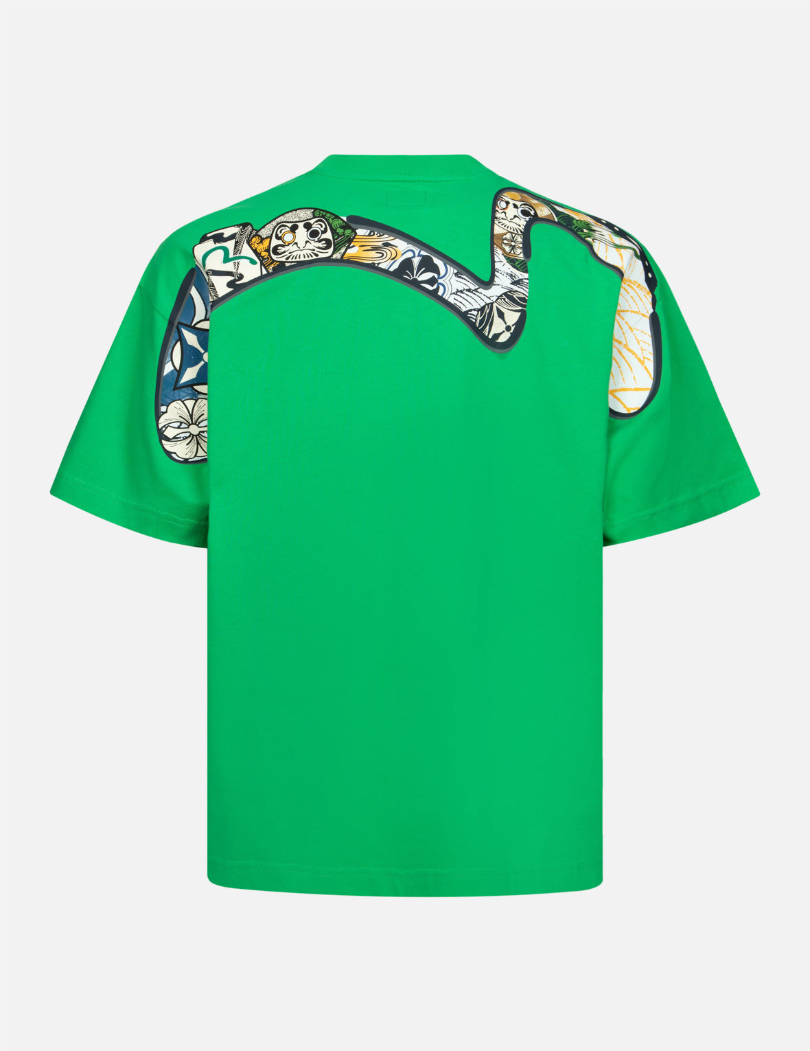 Multi-Hanafuda Daruma and Daicock Print Loose Fit T-shirt