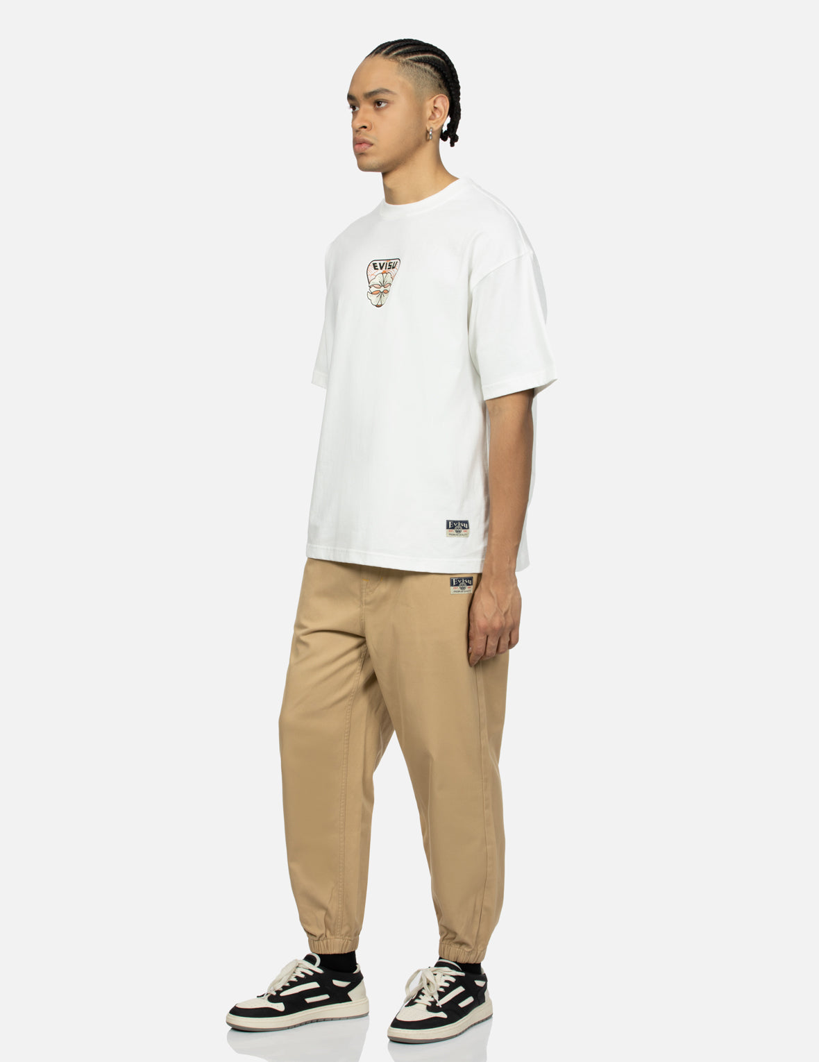 Multi-Hanafuda Daruma and Daicock Print Loose Fit T-shirt
