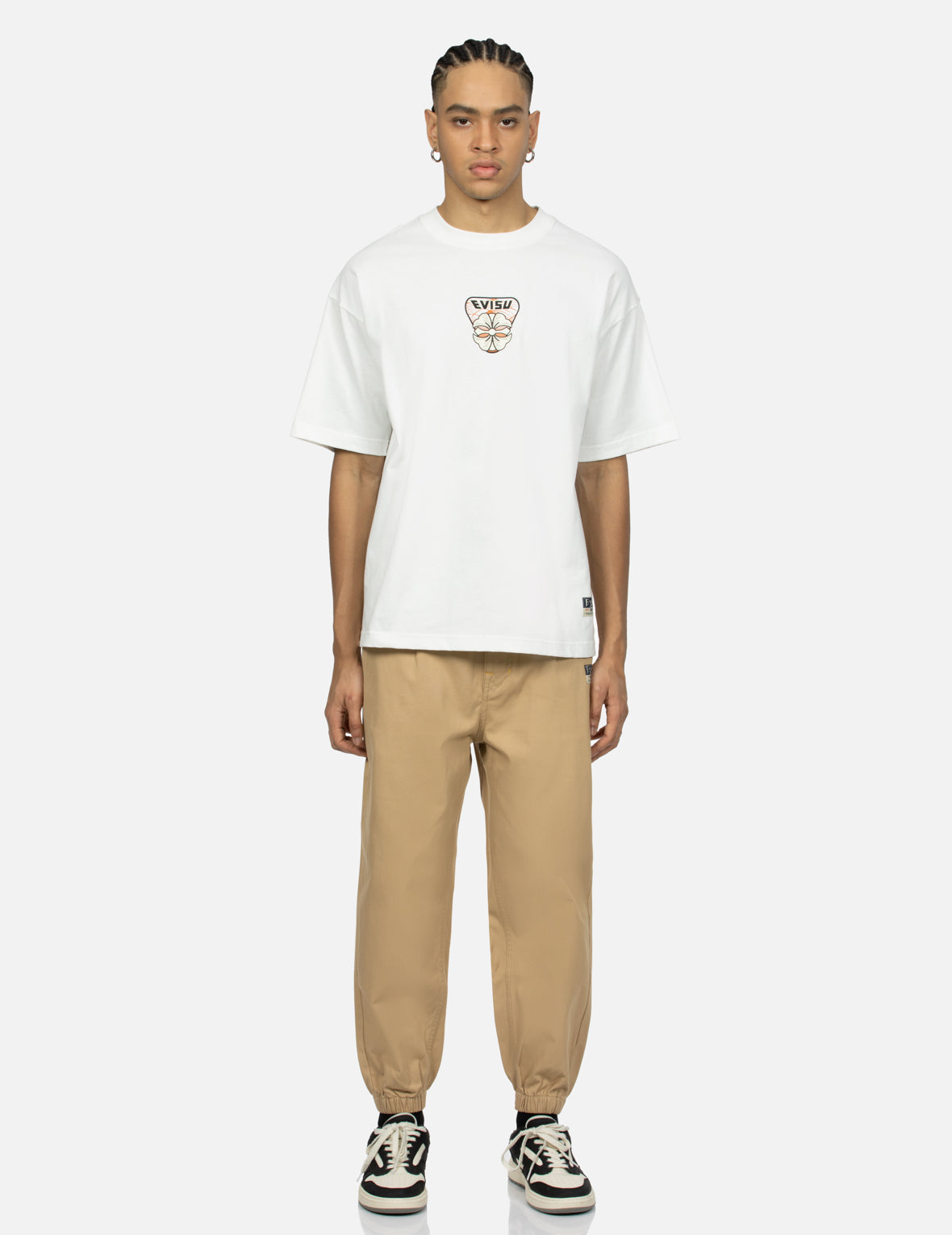 Multi-Hanafuda Daruma and Daicock Print Loose Fit T-shirt