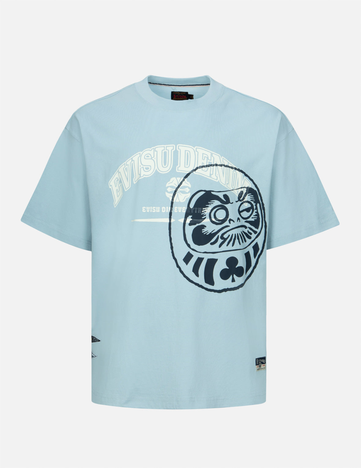 Logo and Gaming Daruma Print Relax Fit T-shirt