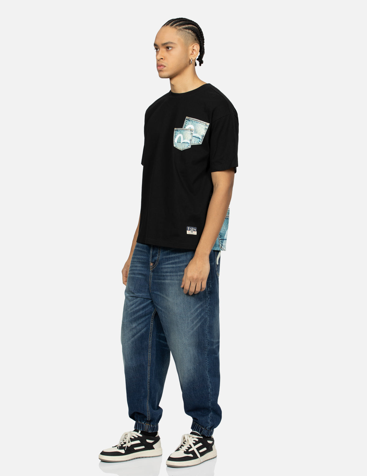 仿真數位印花寬版休閒T恤