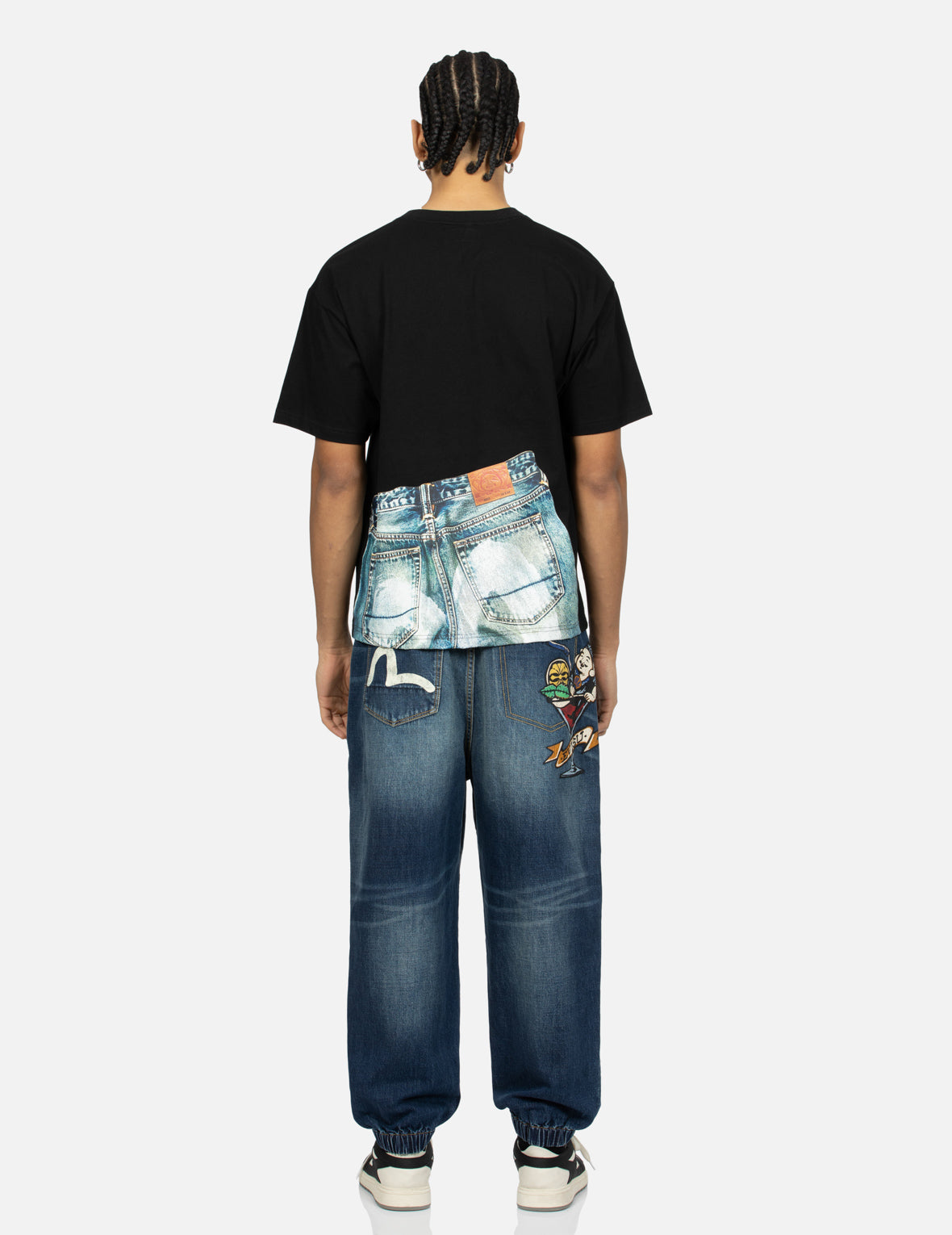 仿真數位印花寬版休閒T恤