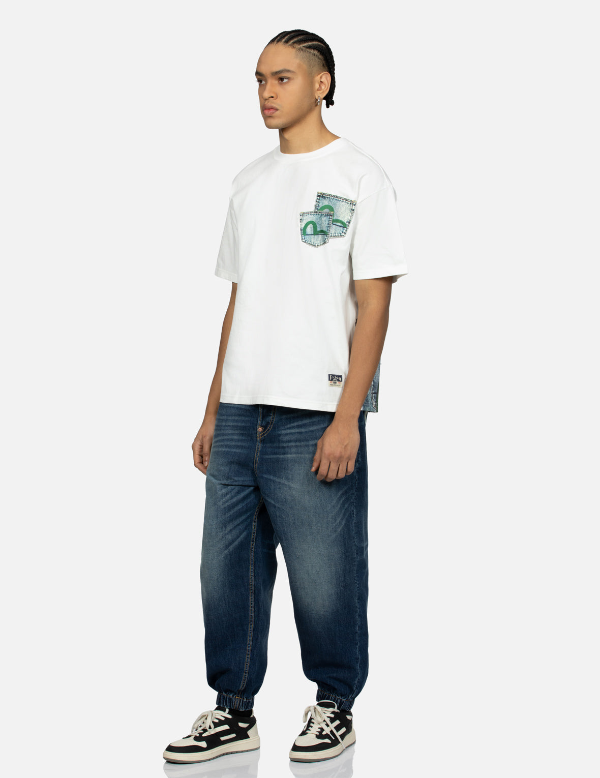 仿真數位印花寬版休閒T恤