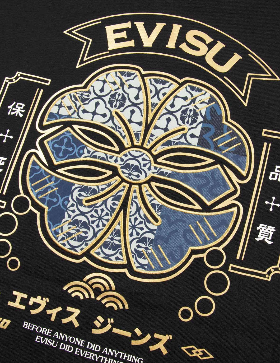 家花與海鷗拼布貼布寬版T恤