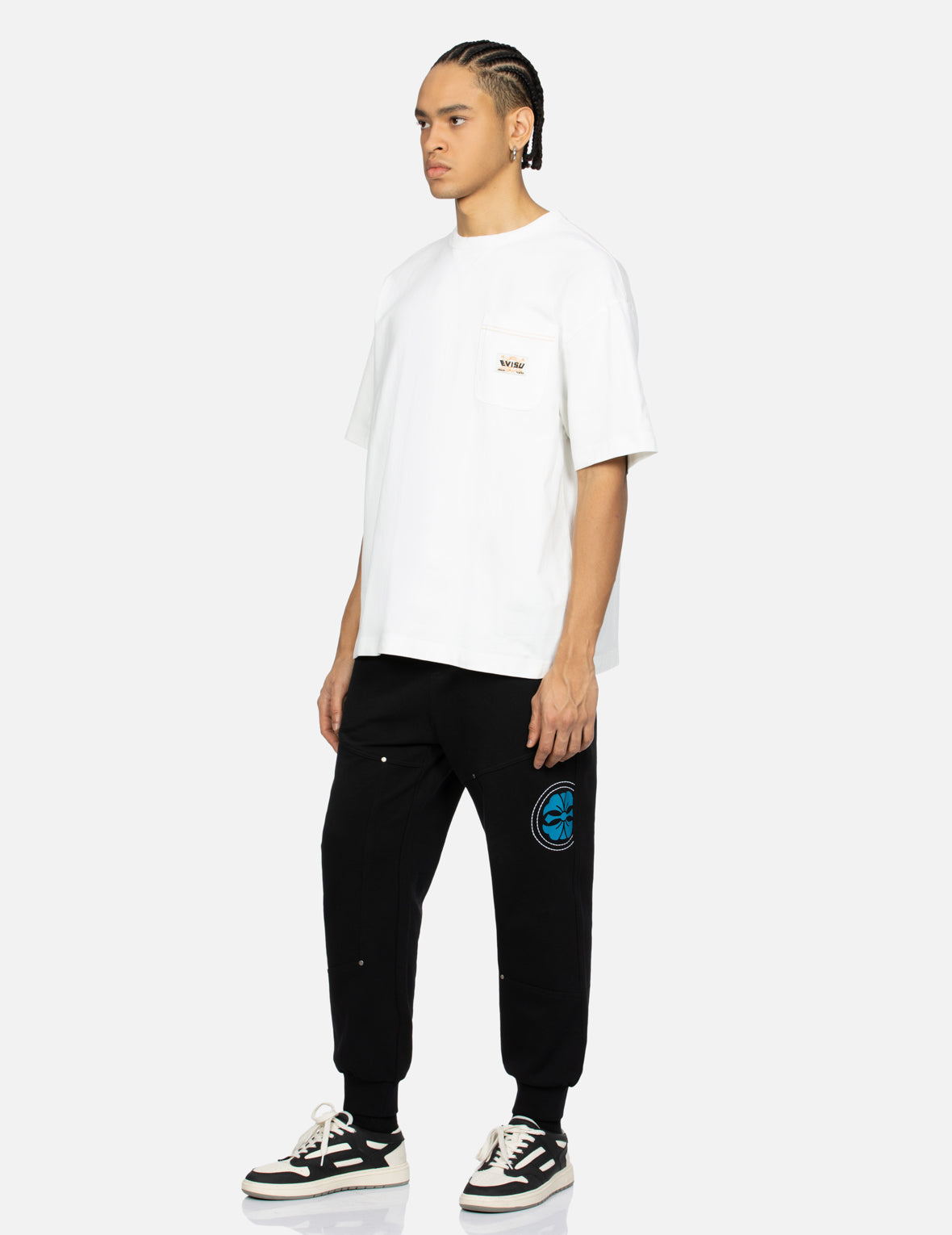 Hand Stitching Godhead Embroidery Loose Fit T-Shirt