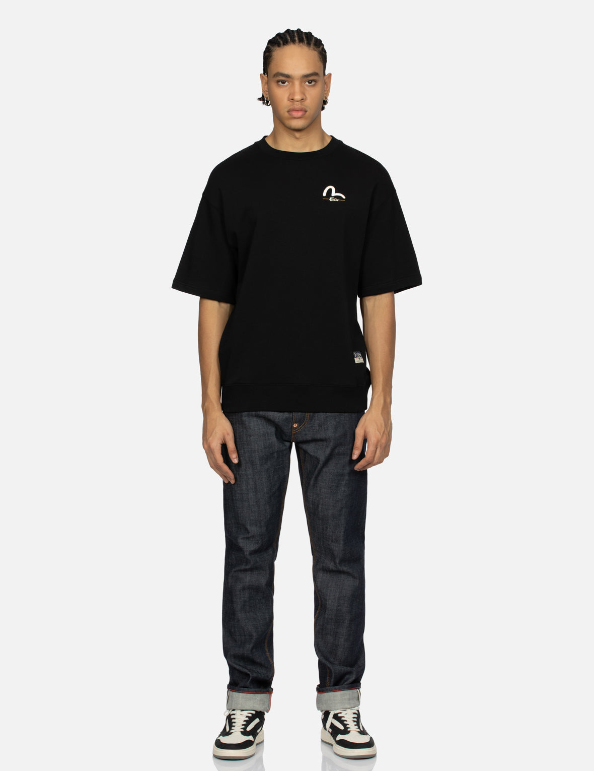 神奈川衝浪和海鷗印花休閒寬版短袖衛衣