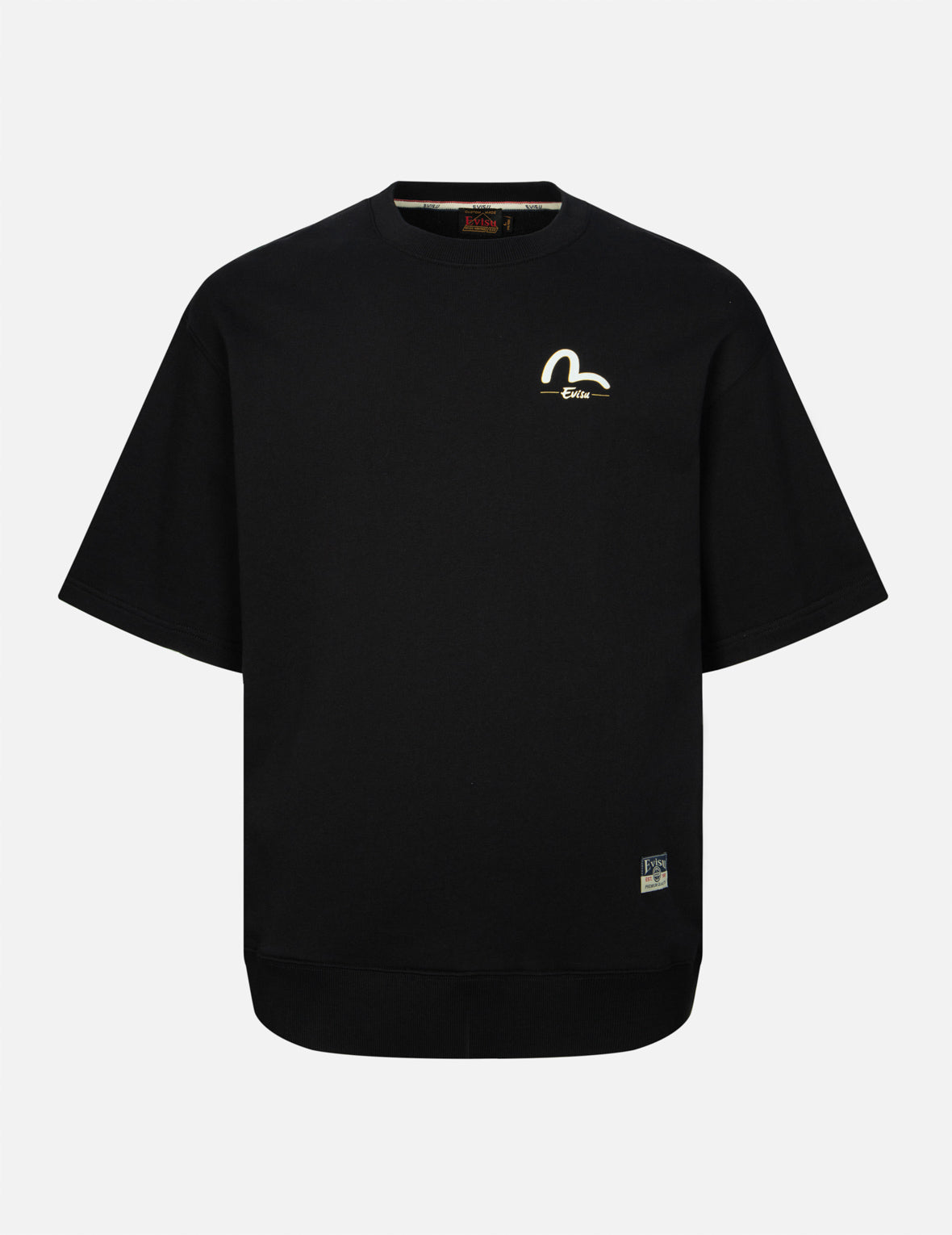 神奈川衝浪和海鷗印花休閒寬版短袖衛衣