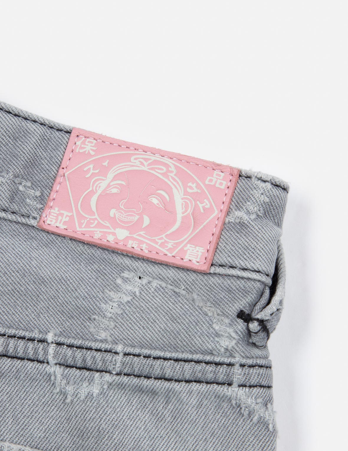 Seagull Embroidery and Allover Heart Fashion fit Denim Shorts