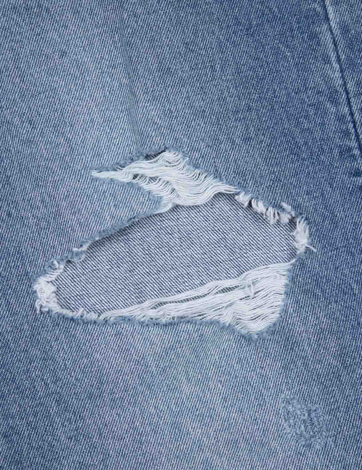 海鷗和心型壓花時尚版型牛仔褲