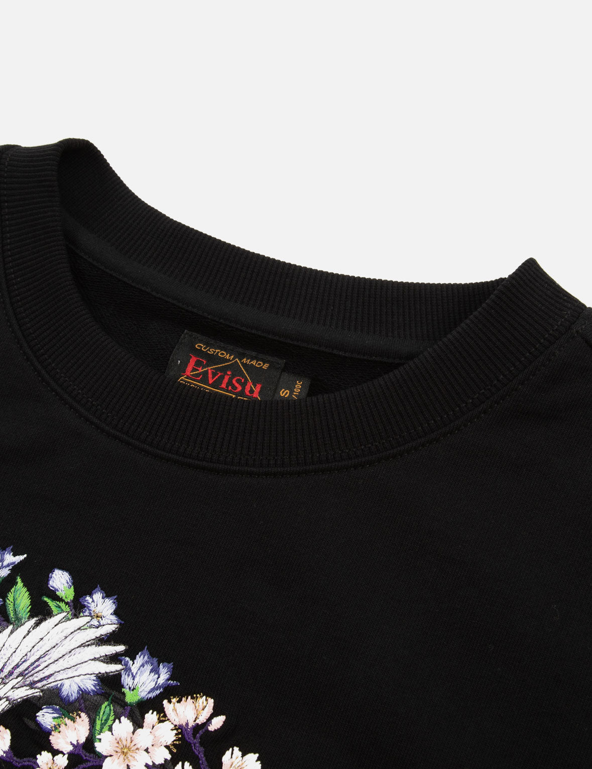 仙鶴花卉刺繡與商標印花超寬版衛衣