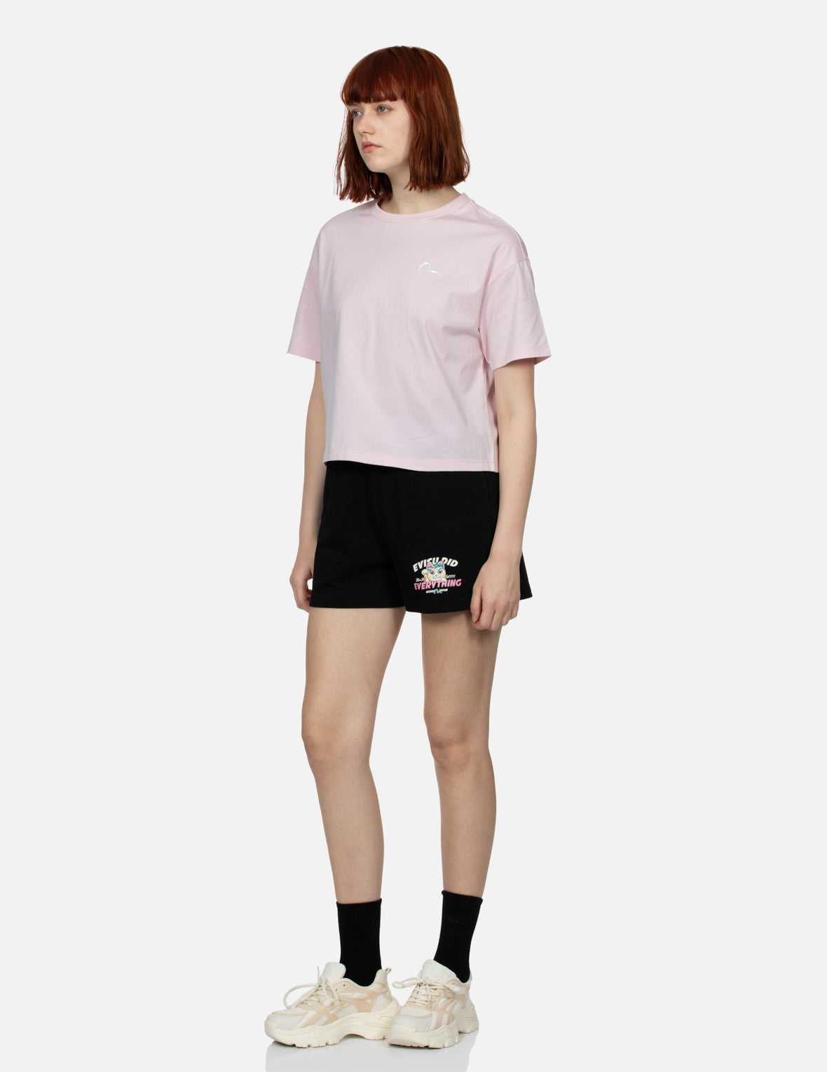 Cherry Blossom and Festival-Themed Daruma Cropped T-shirt