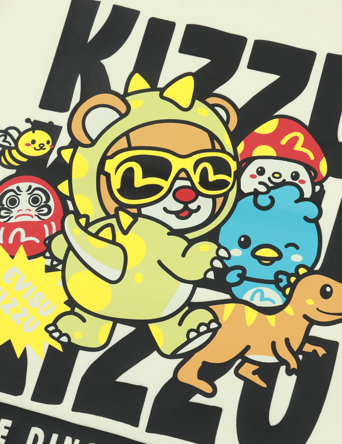 KIZZU Crews與恐龍圖案印花常規版型T恤