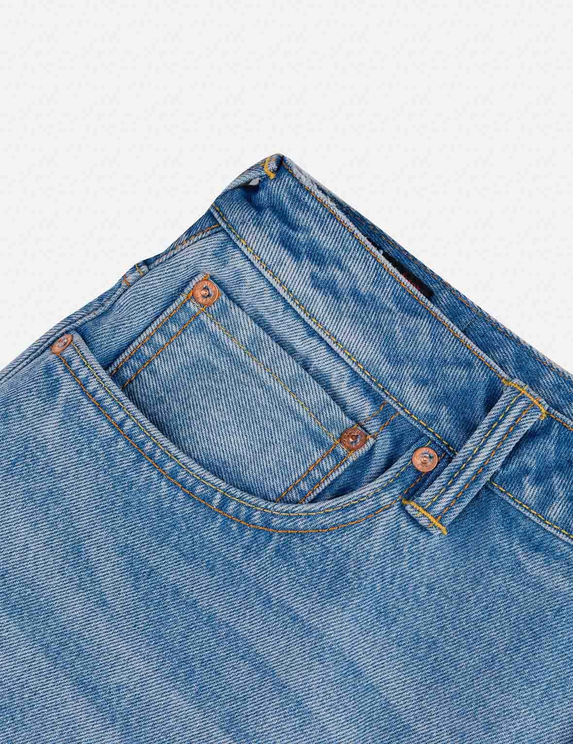 Seagull Embroidery Regular Fit Washed Denim Jorts
