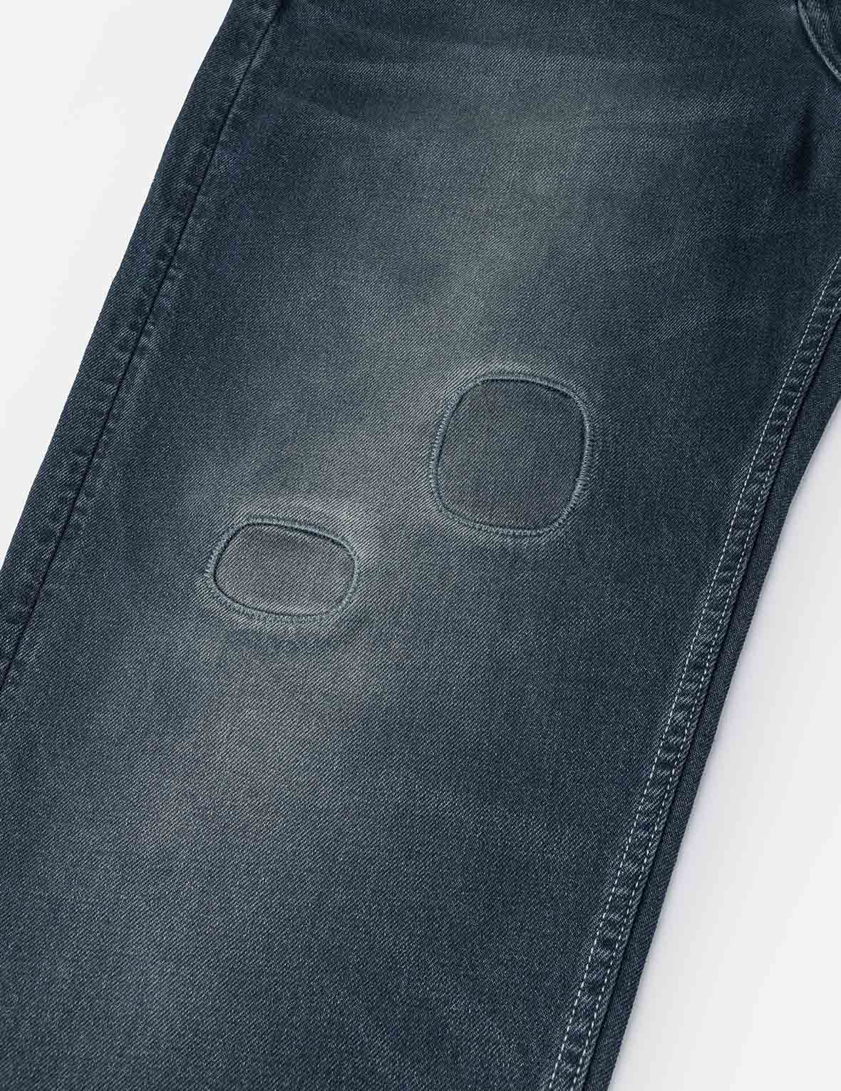 斑駁海鷗印花和補丁寬版牛仔褲