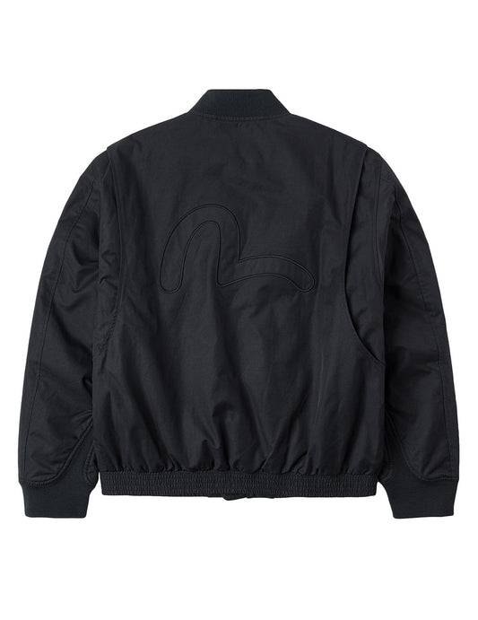 Multi Logo Badges Embroidery Regular Fit Padded Bomber Jacket
