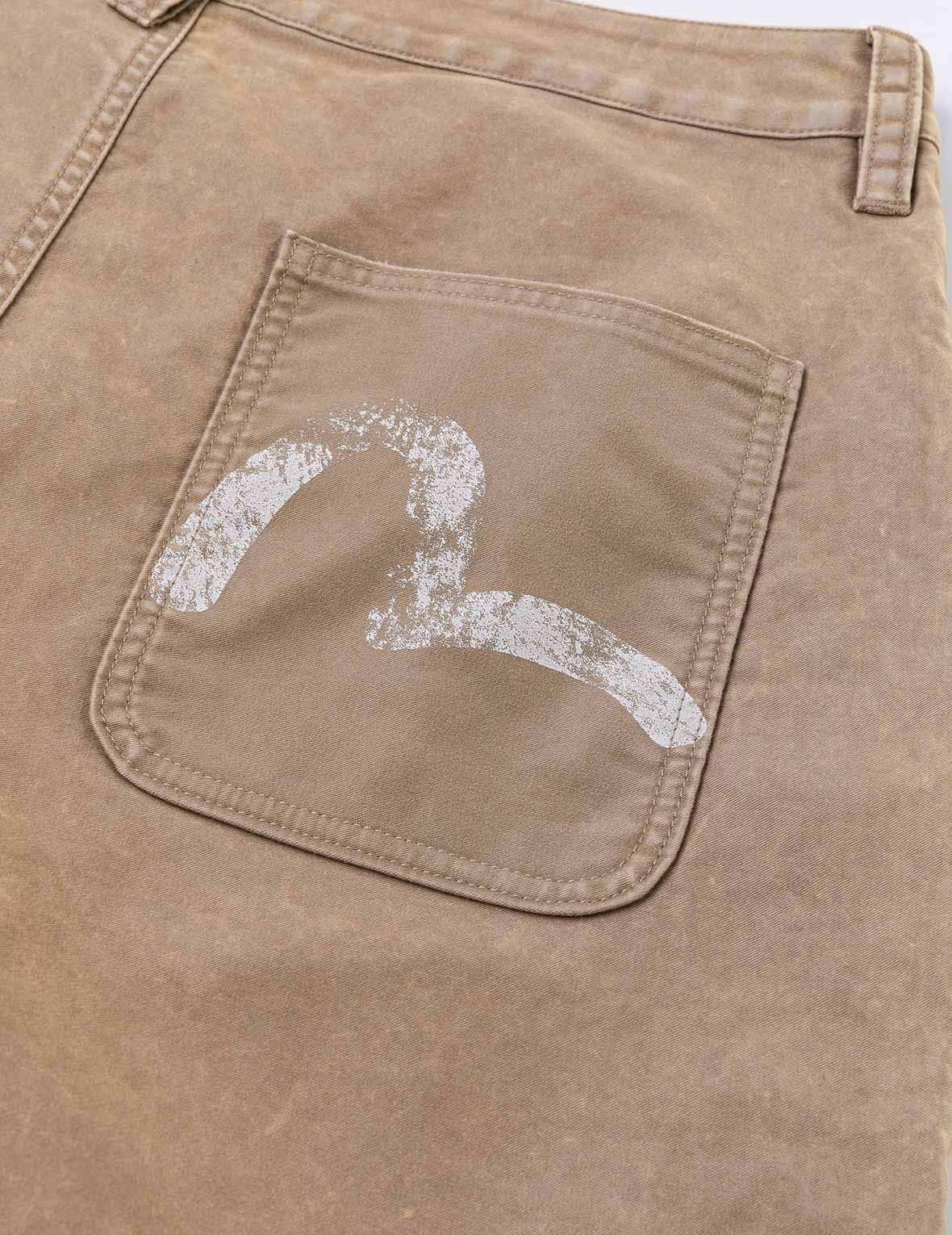 Seagull Print and Multi-Pocket Regular Fit Cargo Pants