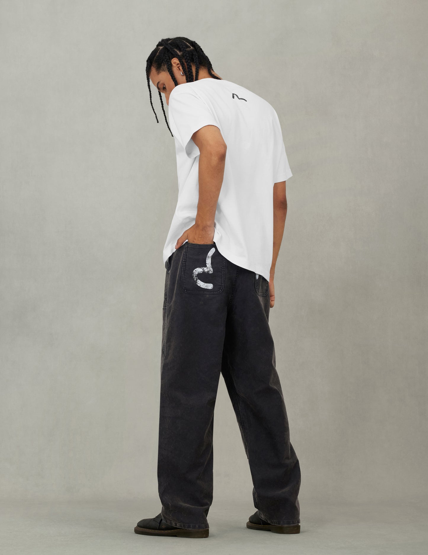 Seagull Print and Multi-Pocket Regular Fit Cargo Pants