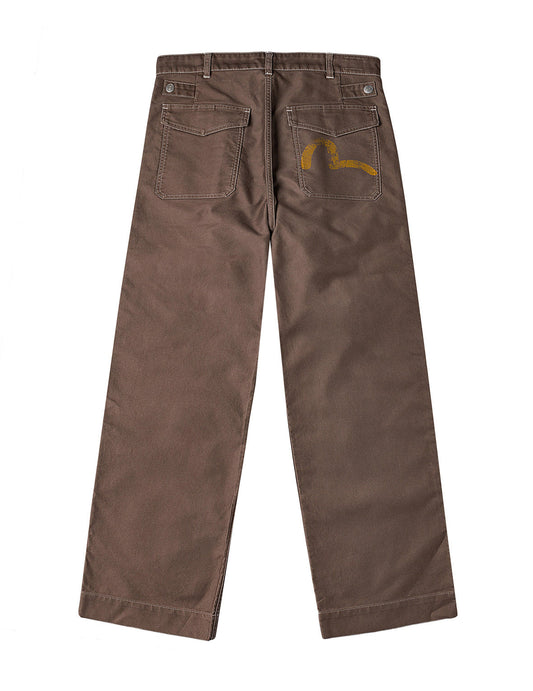 Hand-Painted Seagull Print Relax Fit Flight Pants