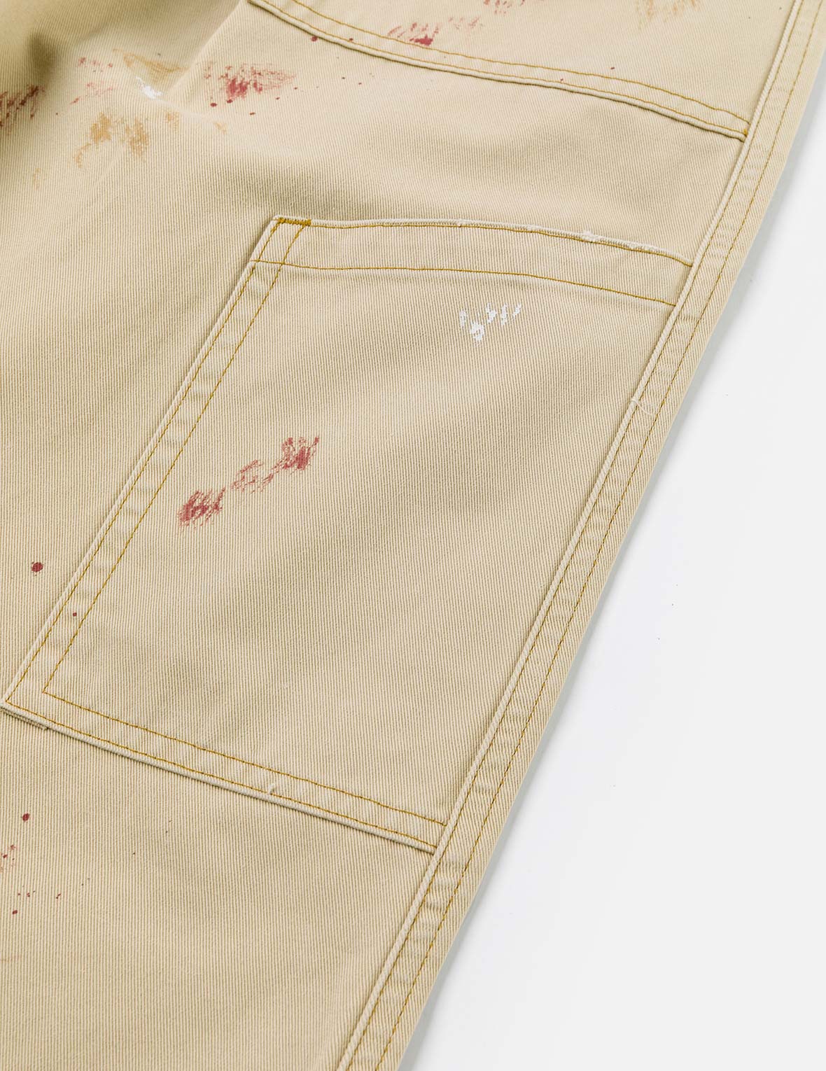 手繪海鷗與潑墨印花寬版休閒飛行褲