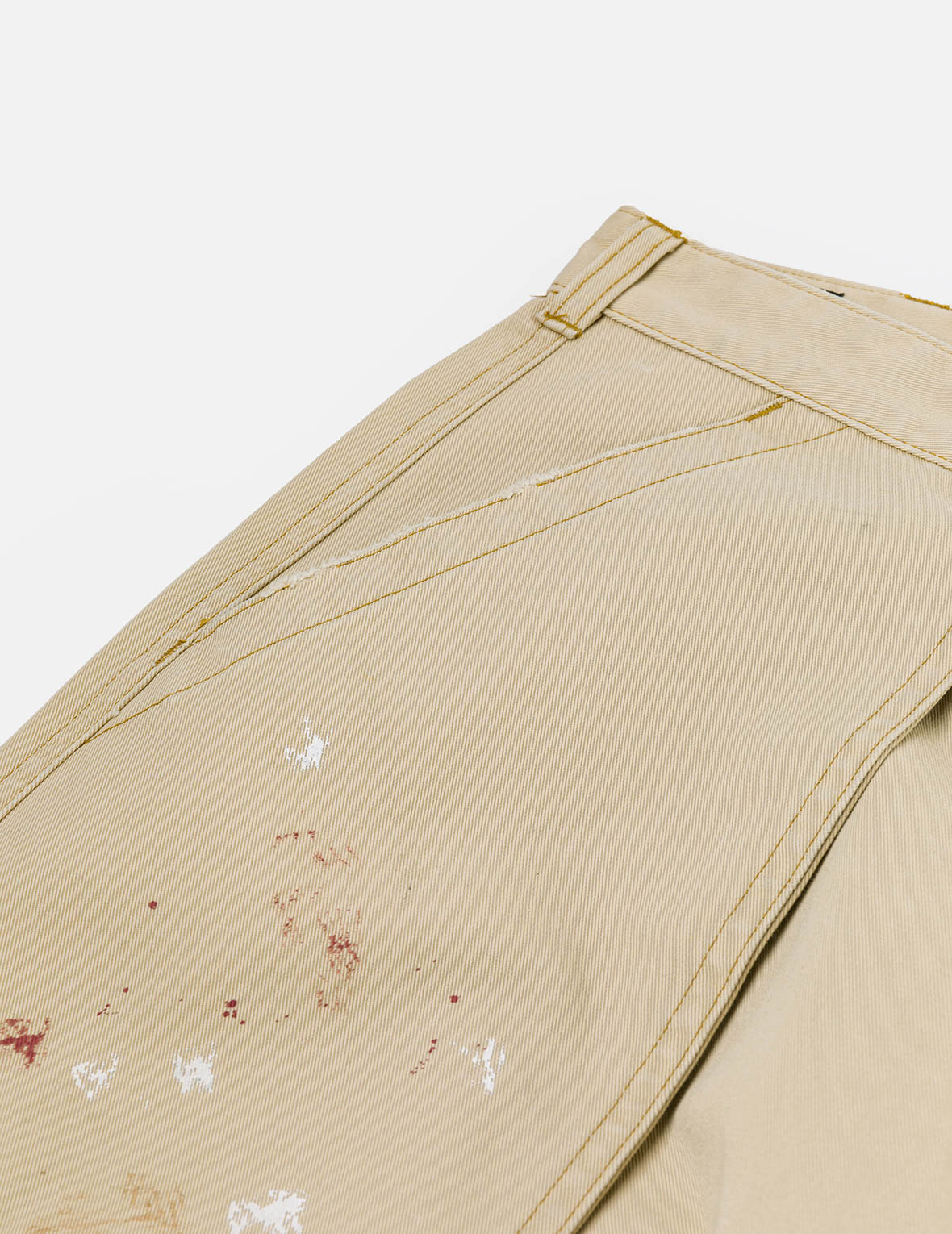 手繪海鷗與潑墨印花寬版休閒飛行褲