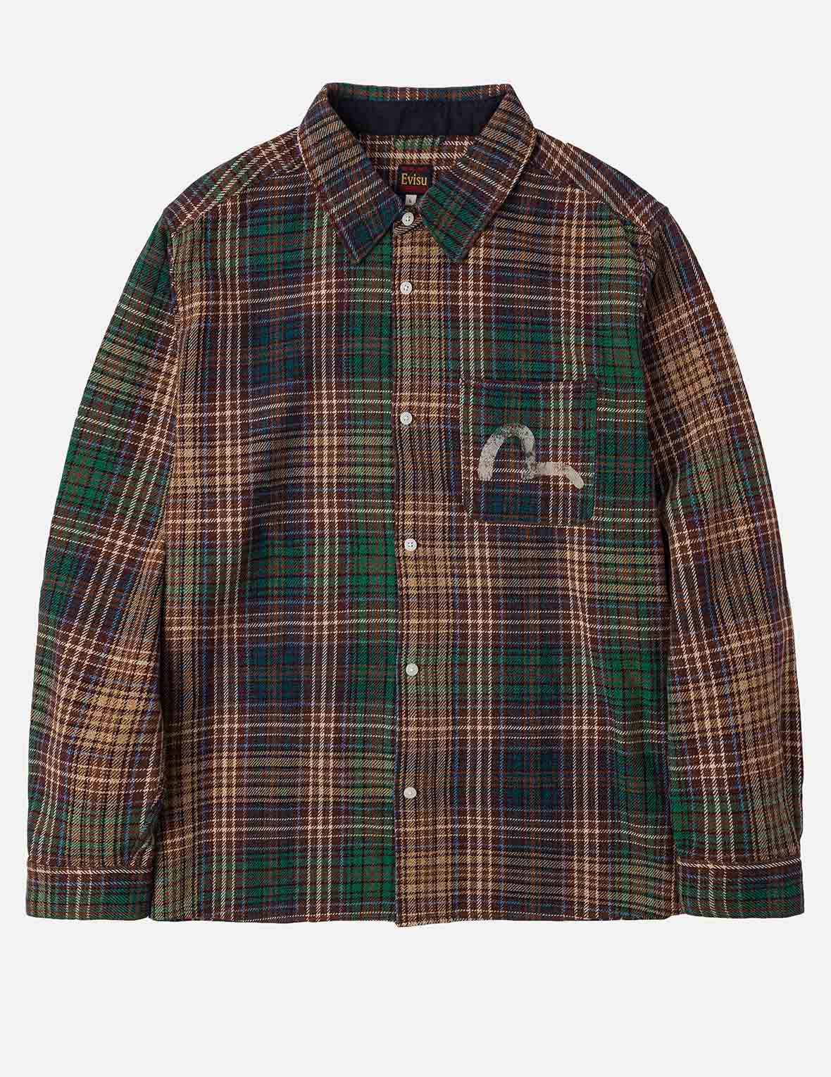 Seagull Print Regular Fit Flannel Check Shirt