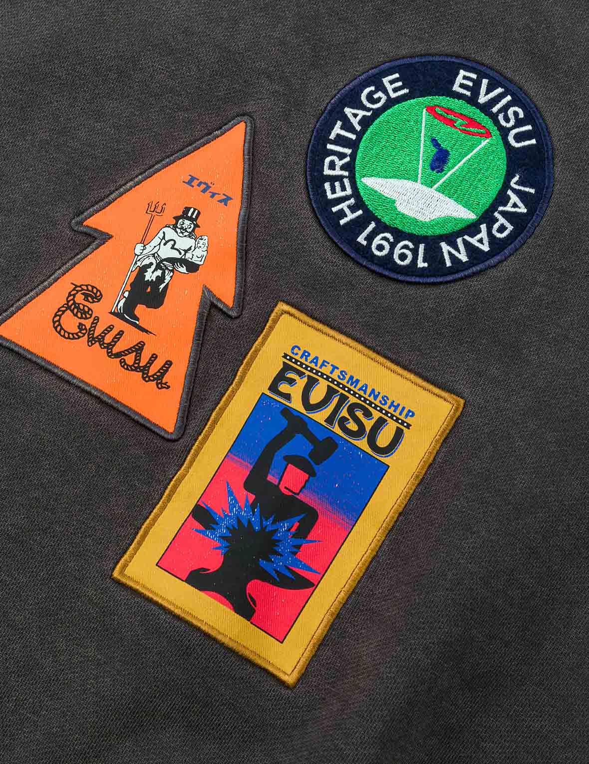 American "Ebisu" Patch and Seagull Embroidery Relax Fit Sweatshirt