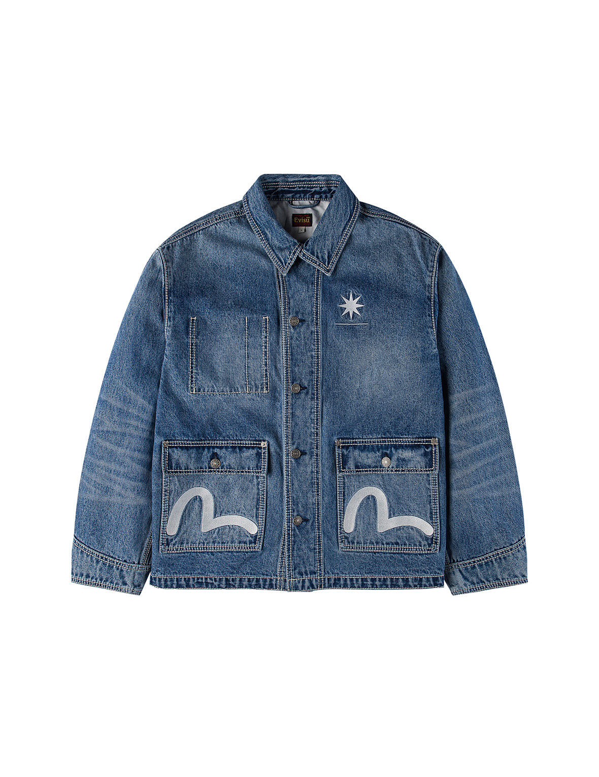 EVISU X GDC 刺繡寬版休閒牛仔工裝外套