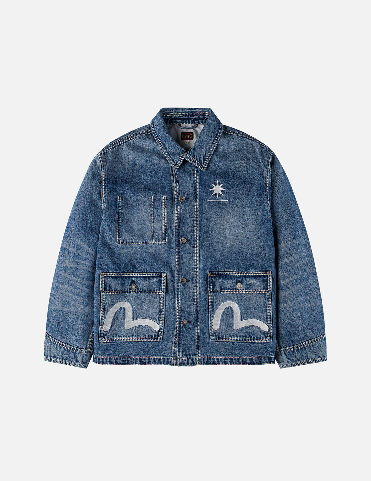 EVISU X GDC 刺繡寬版休閒牛仔工裝外套