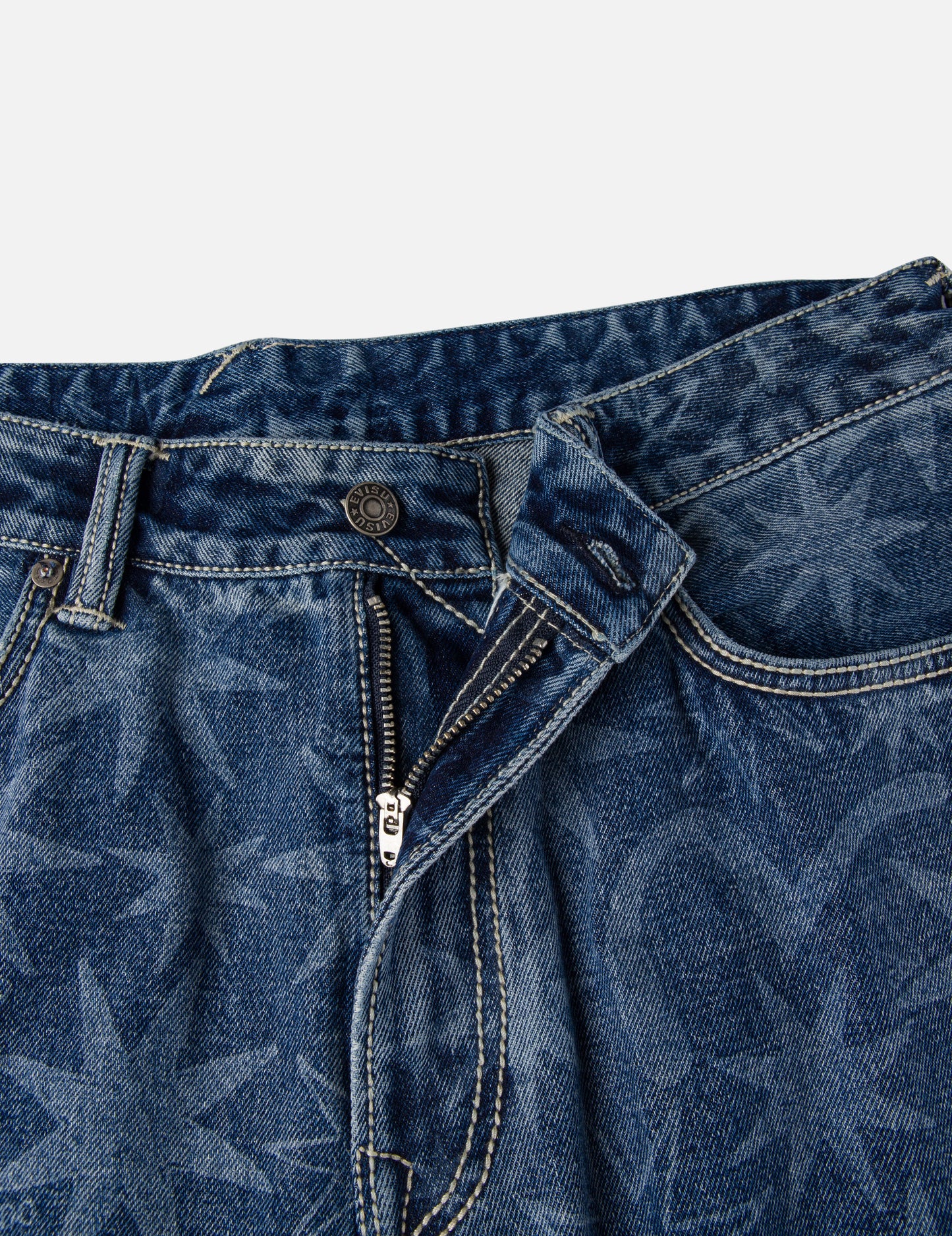 EVISU X GDC Allover Washed Print Relax Fit Jeans