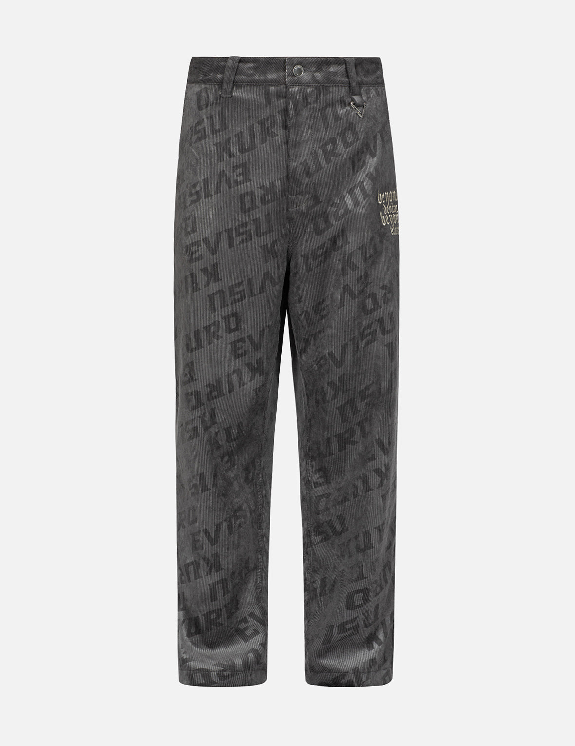 Allover Monogram Embossing Wide-leg Corduroy Pants