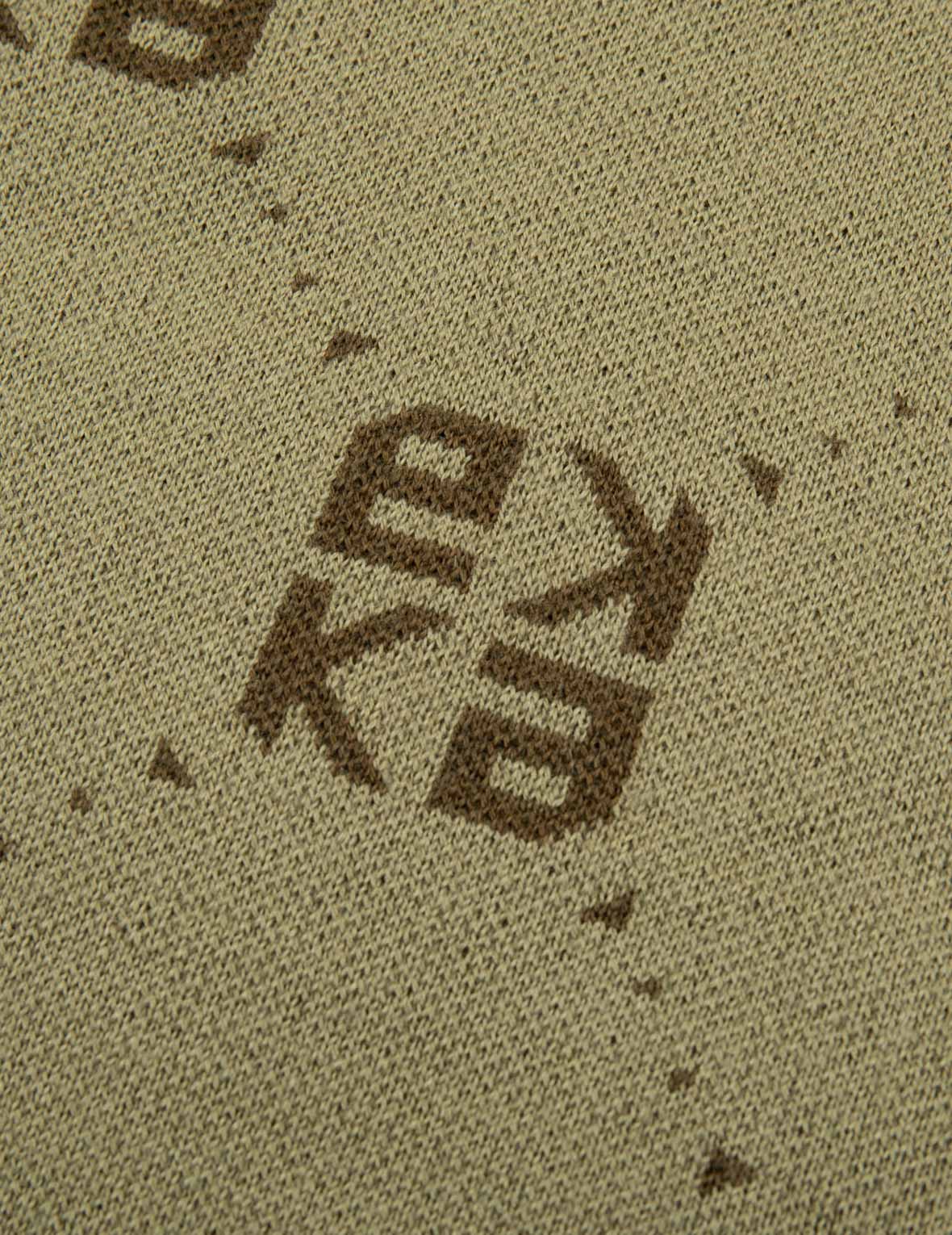 Logo刺繡滿地提花寬版針織衫