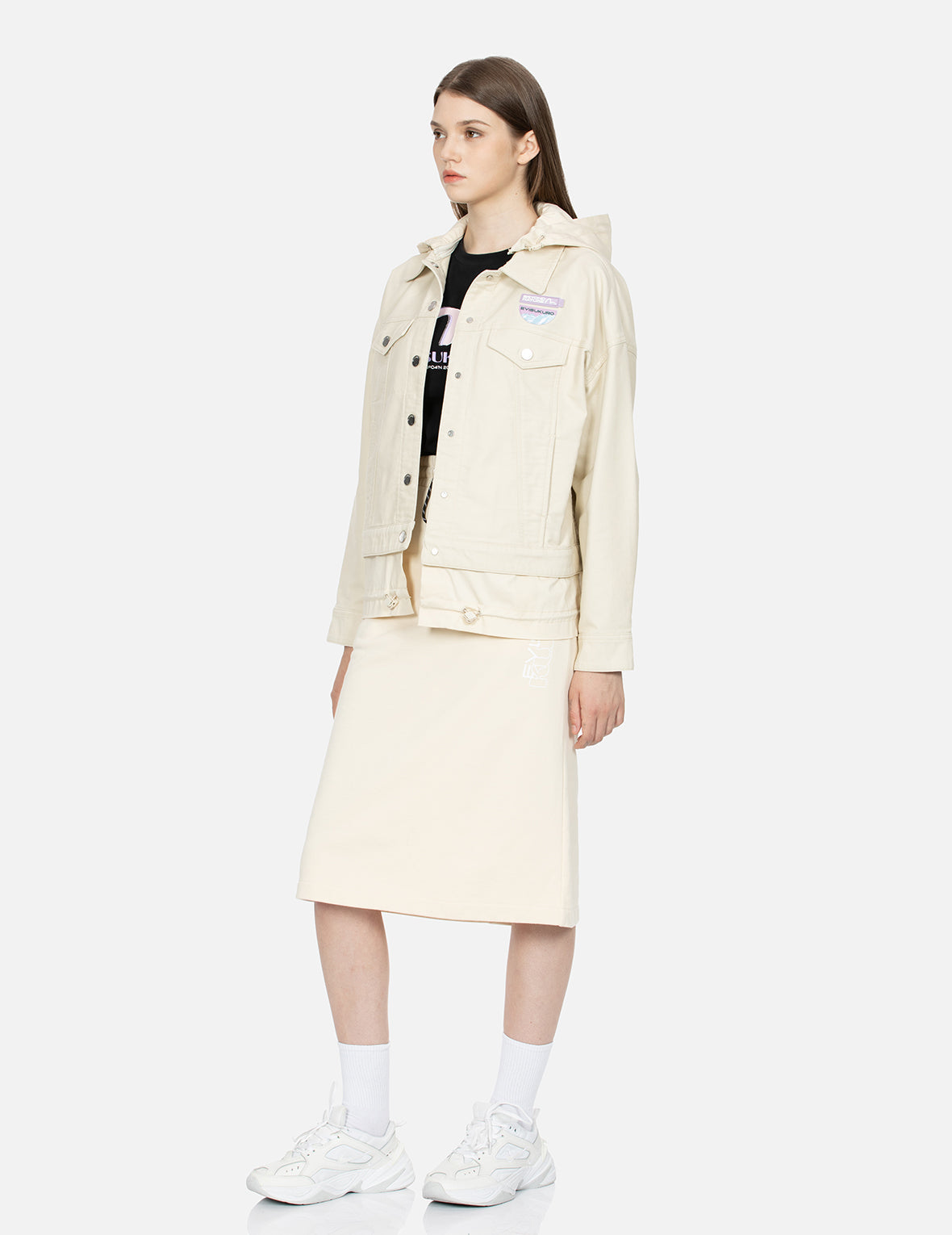 Logo Print and Seagull Badge Regular Fit Skirt