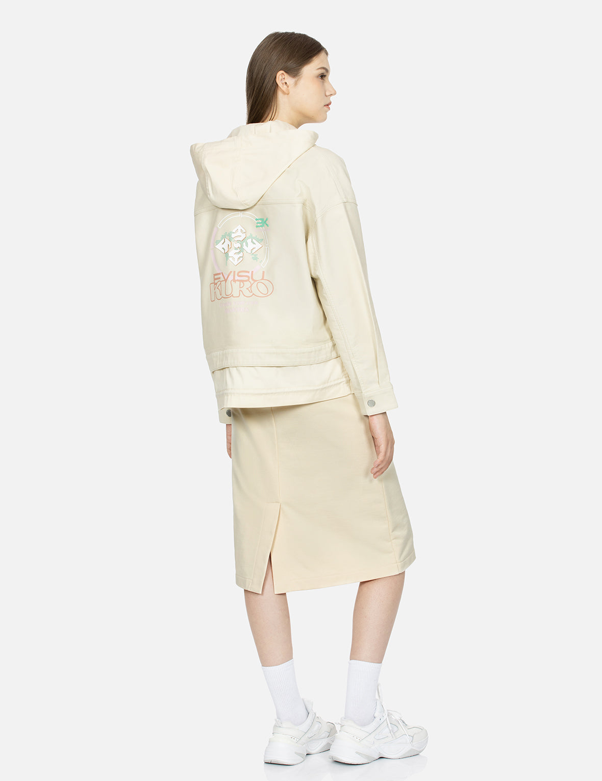 Logo Print and Seagull Badge Regular Fit Skirt