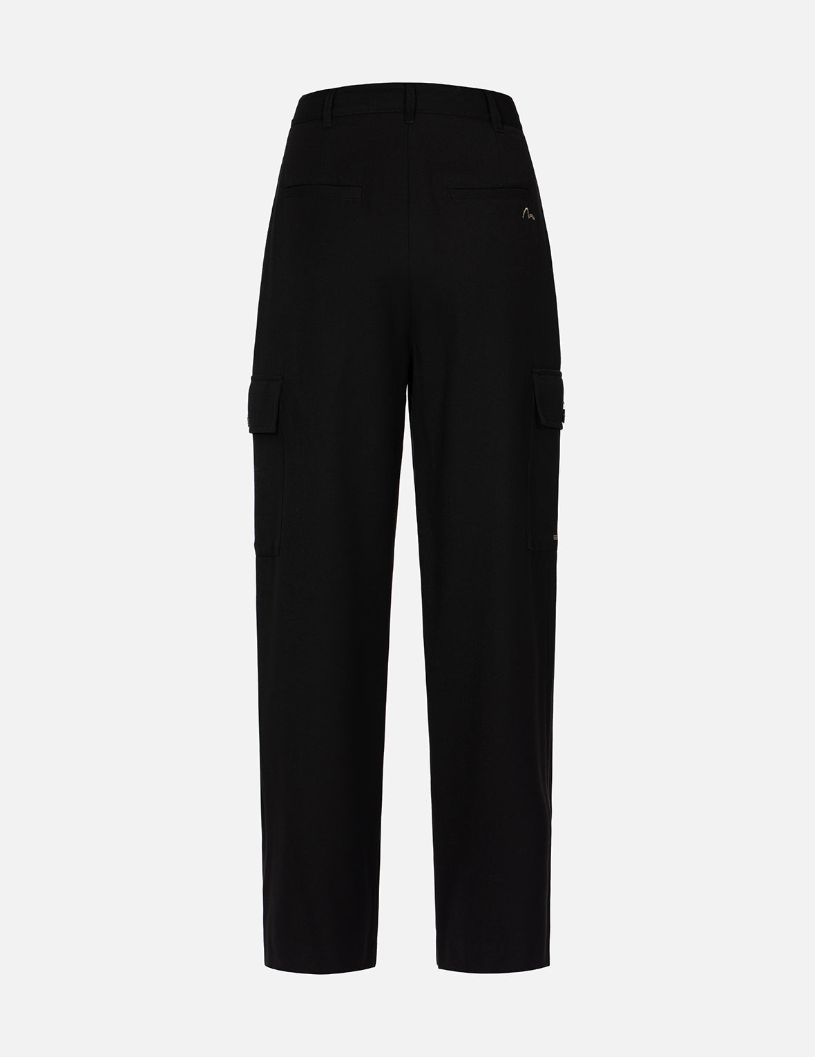 Logo Embossed Metal Plate Wide Leg Pants